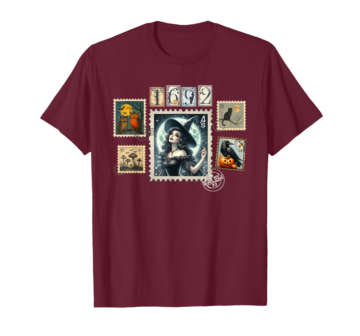 Halloween Witch Postage Stamps Salem They Missed One 1692 T-Shirt