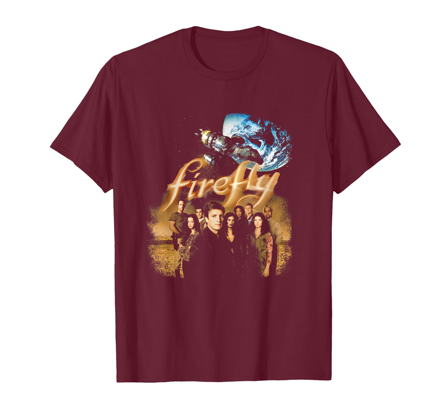 Firefly Iconic Group Shot Retro Vintage Big Chest Poster T-Shirt