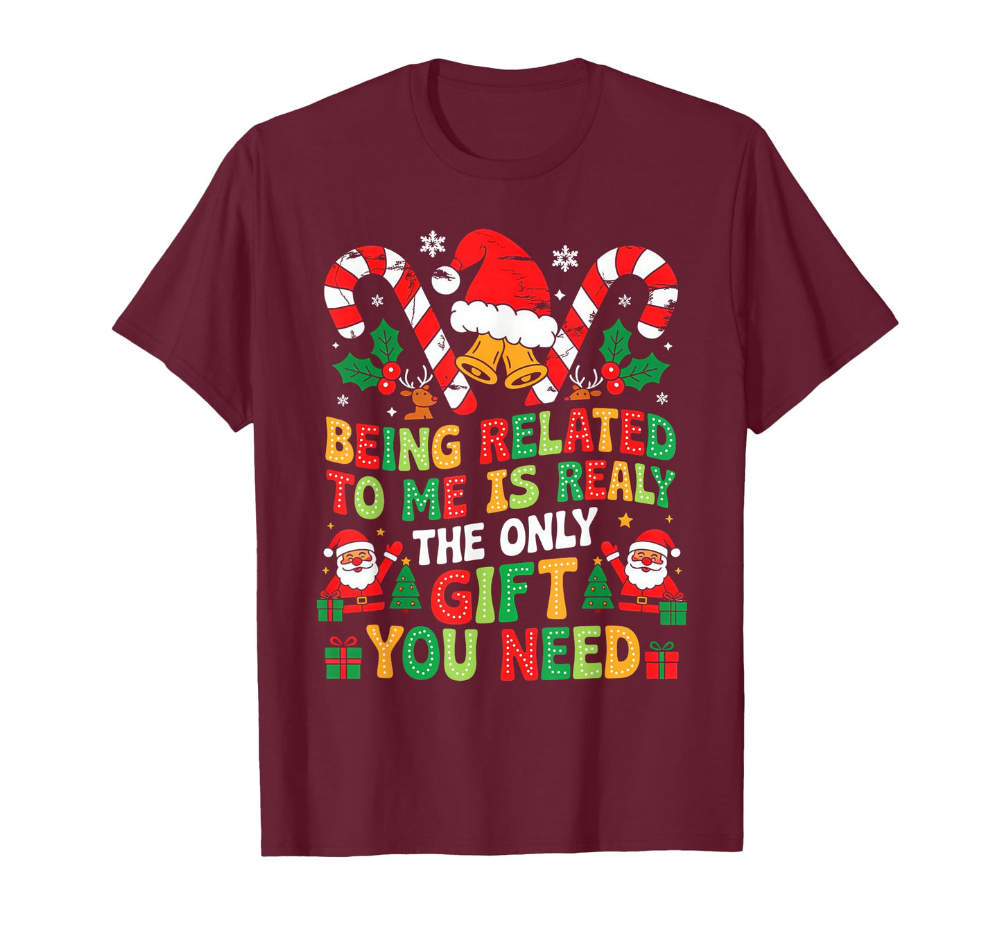 Groovy Being Related to Me Funny Christmas Family Xmas Vibes T-Shirt