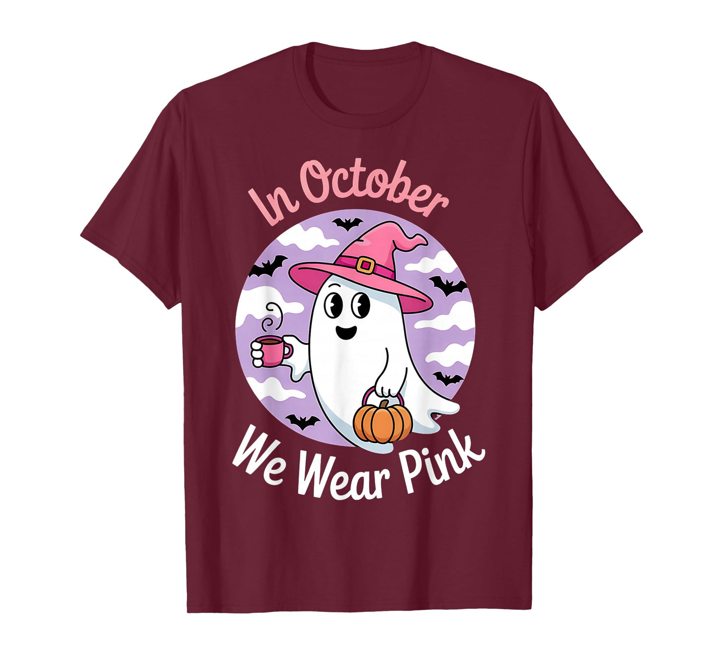 in October We Wear Pink Breast Cancer Gaming Print T-Shirt