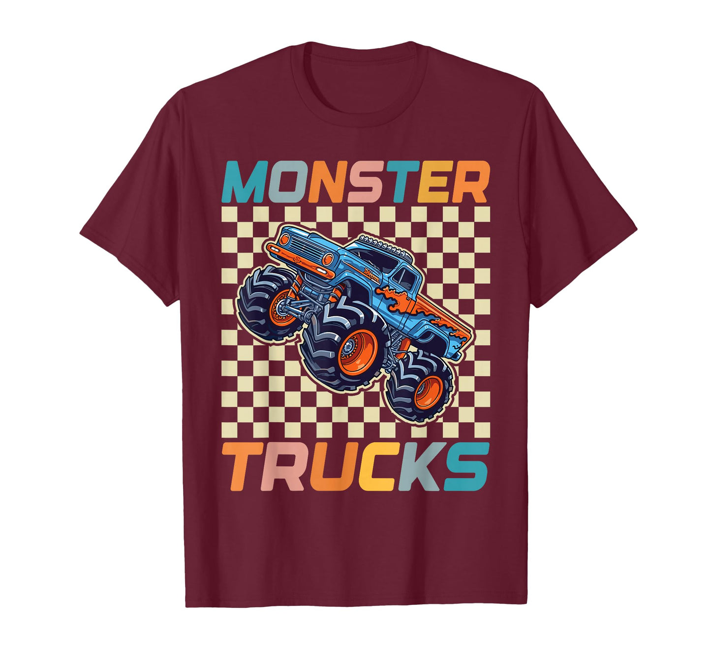 Monster Truck for Toddlers, Kids Monster Truck Retro Vintage T-Shirt
