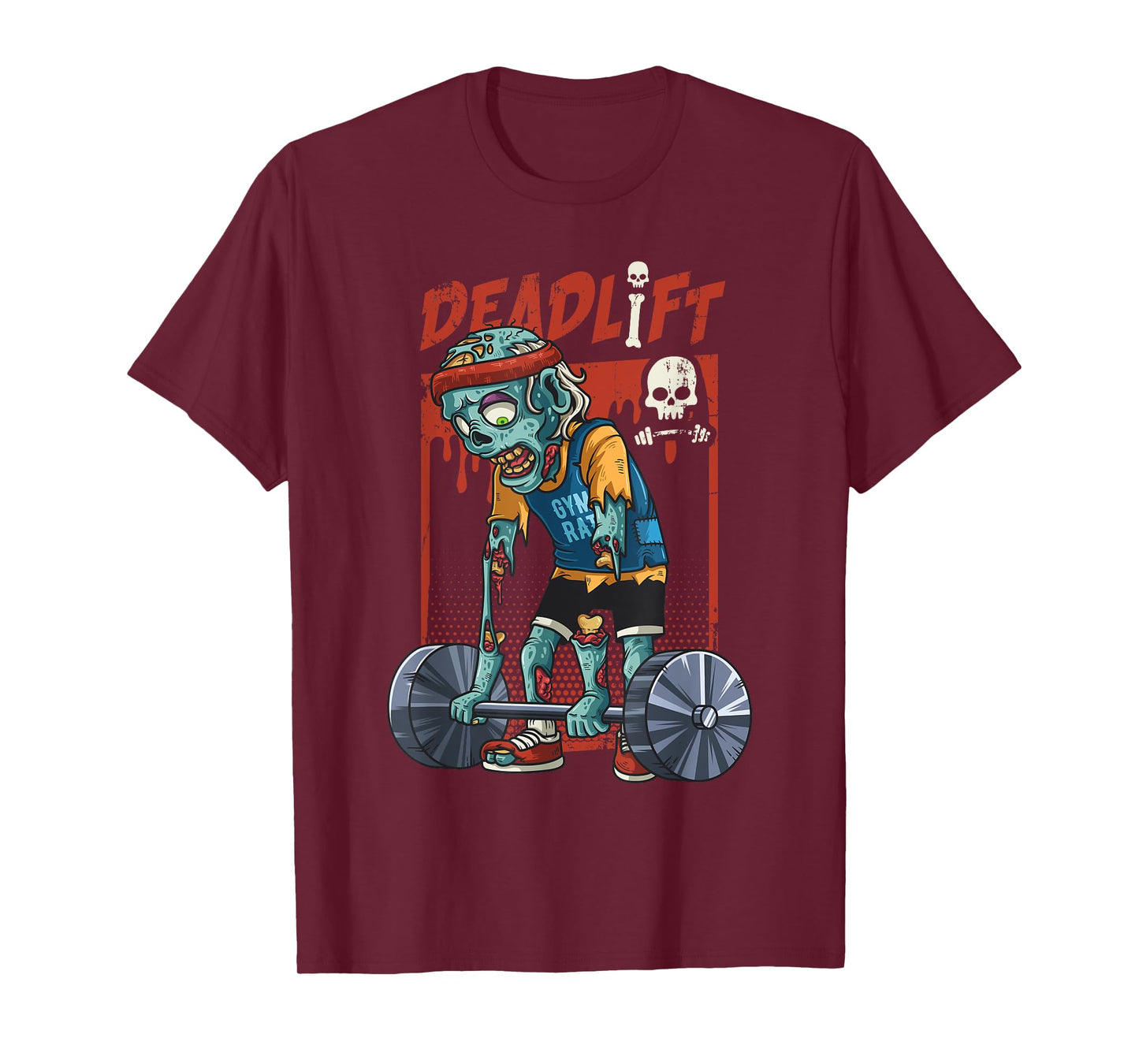 Zombie Deadlift Weight Lifting Halloween Fitness Gym Workout T-Shirt