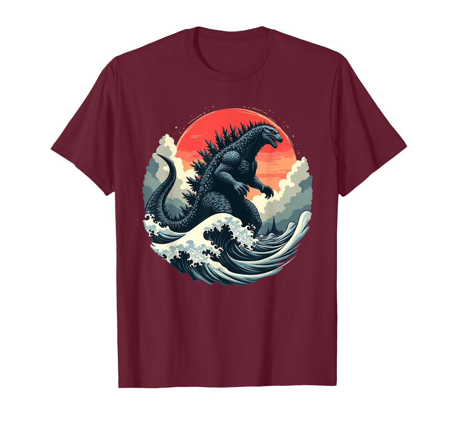 Vintage Japanese Kaiju Monster The Great Wave Off Kanagawa T-Shirt