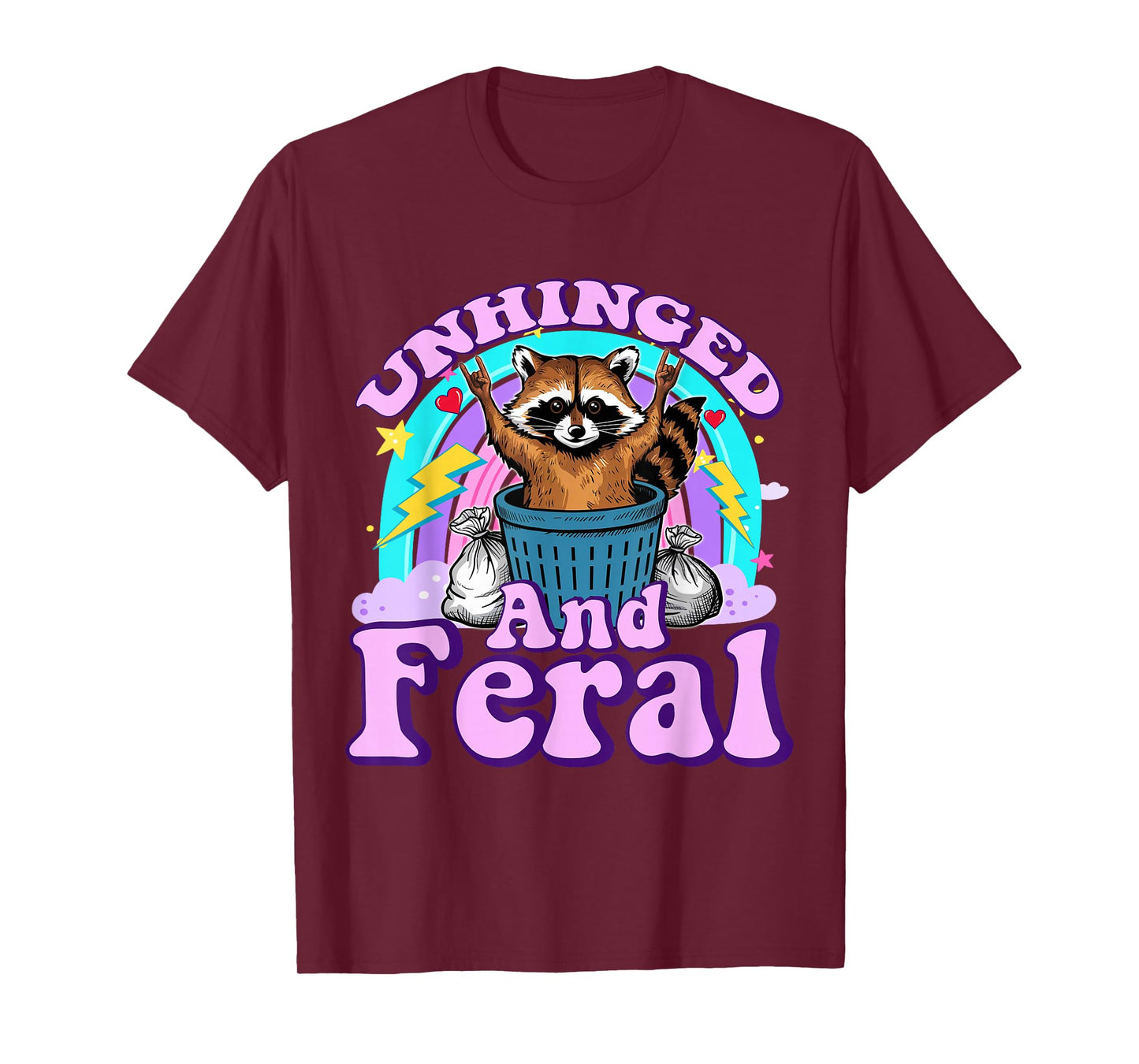 Unhinged and Feral Girl Boy Summer Raccoon Feeling Feral T-Shirt