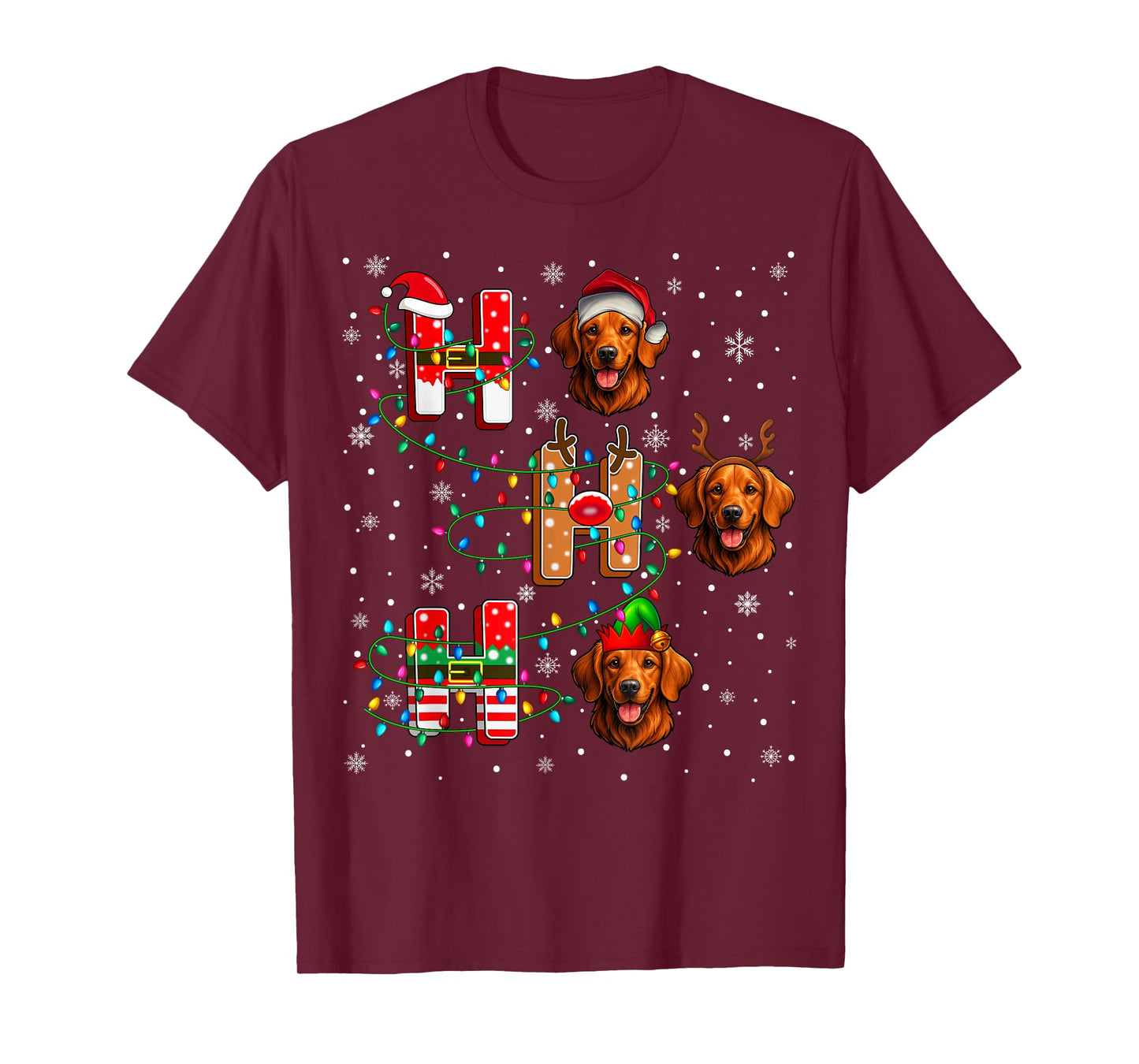 Ho Ho Ho Santa Hat Elf Chesapeake Bay Retriever Dog Xmas T-Shirt