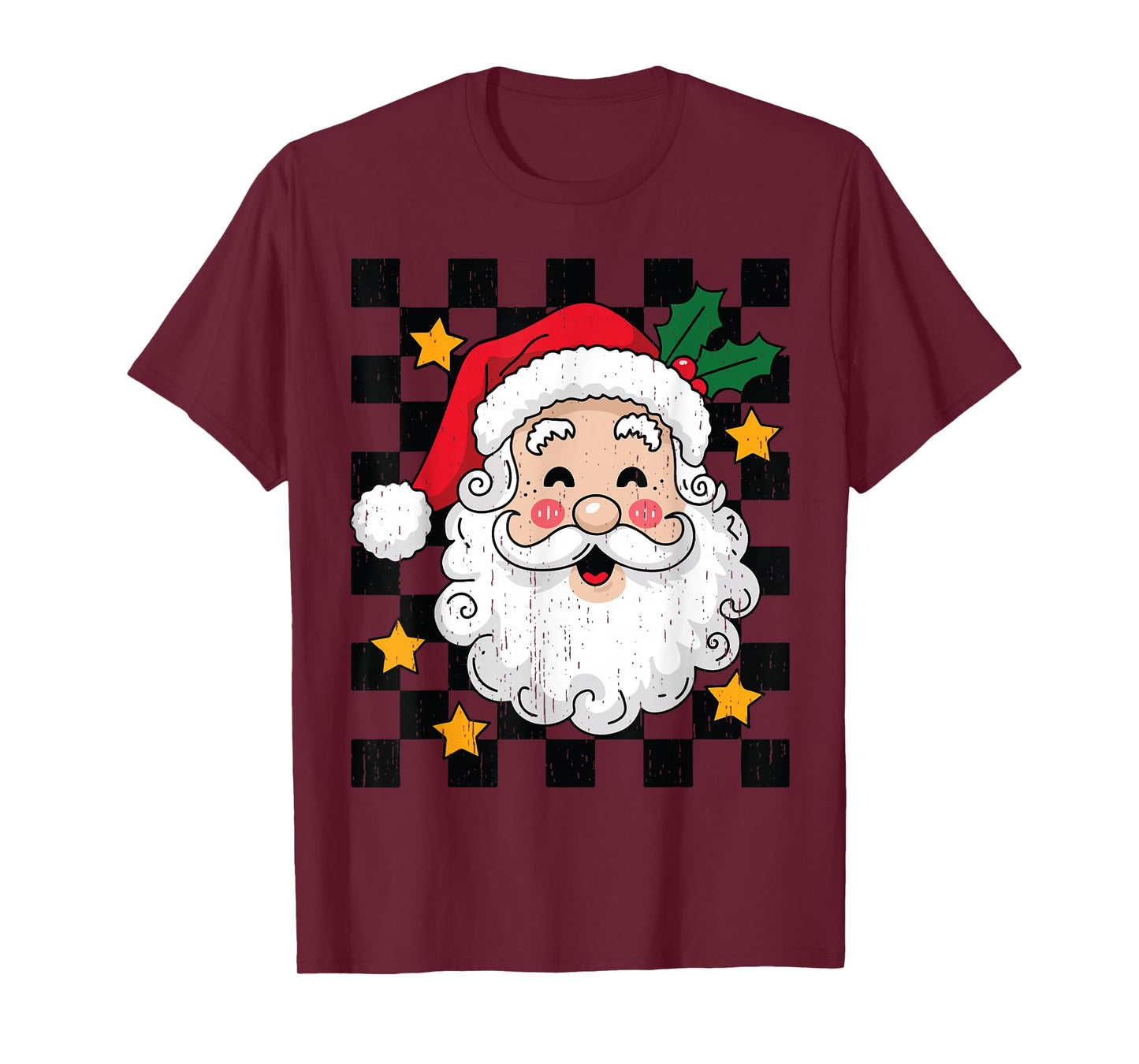 Cute Santa Claus Face Christmas Funny Old Fashioned Xmas T-Shirt