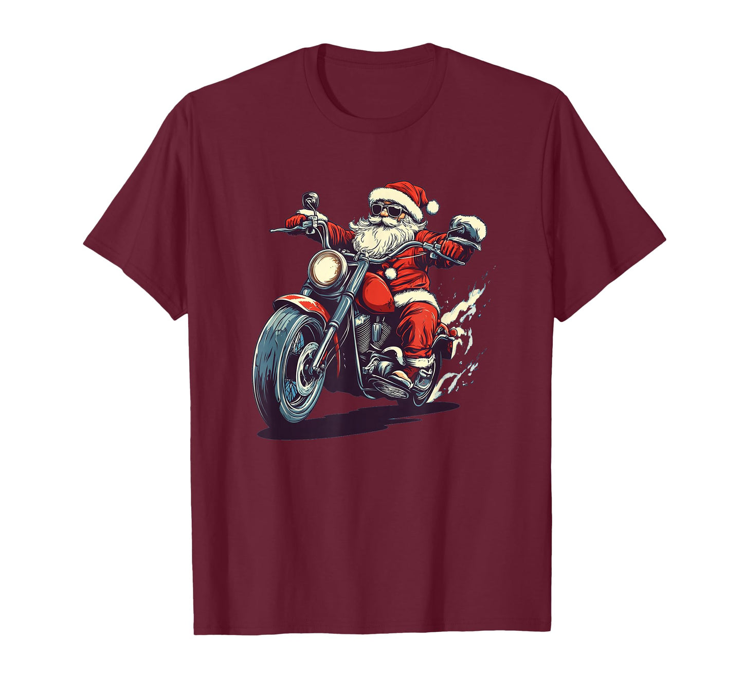 Holiday Laughter with Santa on a Motorbike T-Shirt
