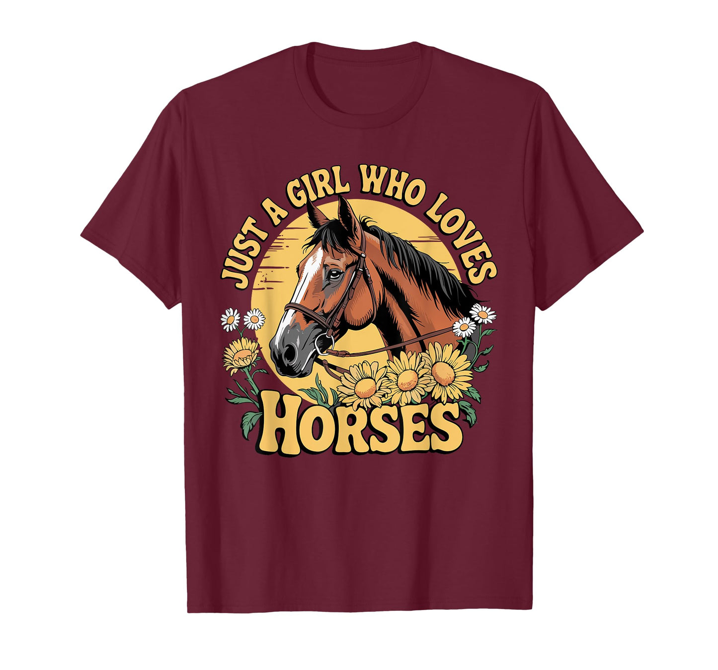 Just A Girl Who Loves Horses Horse Girl Horse Riding T-Shirt