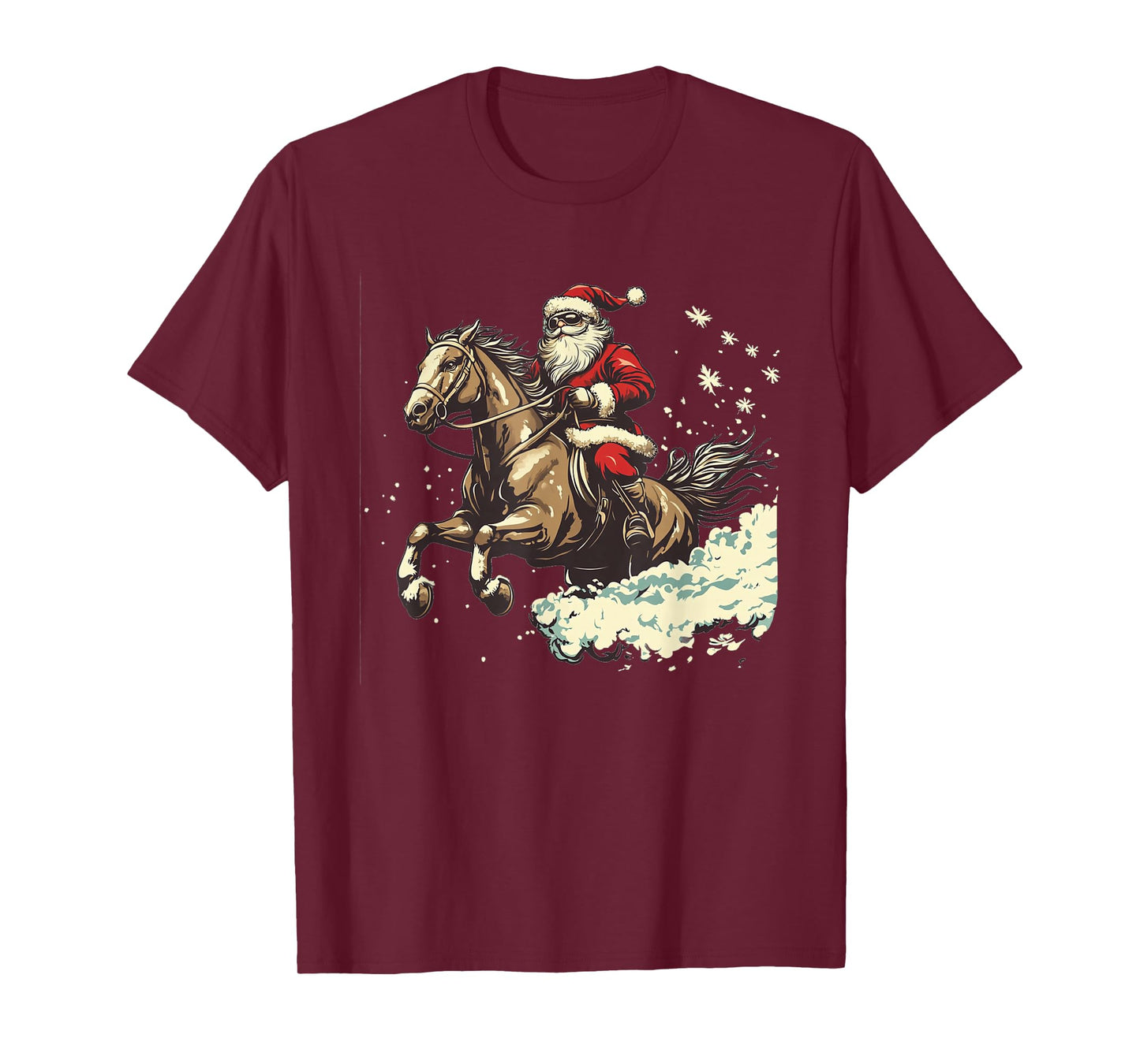 Horse-Riding Santa Claus for Christmas Fun in Winter T-Shirt