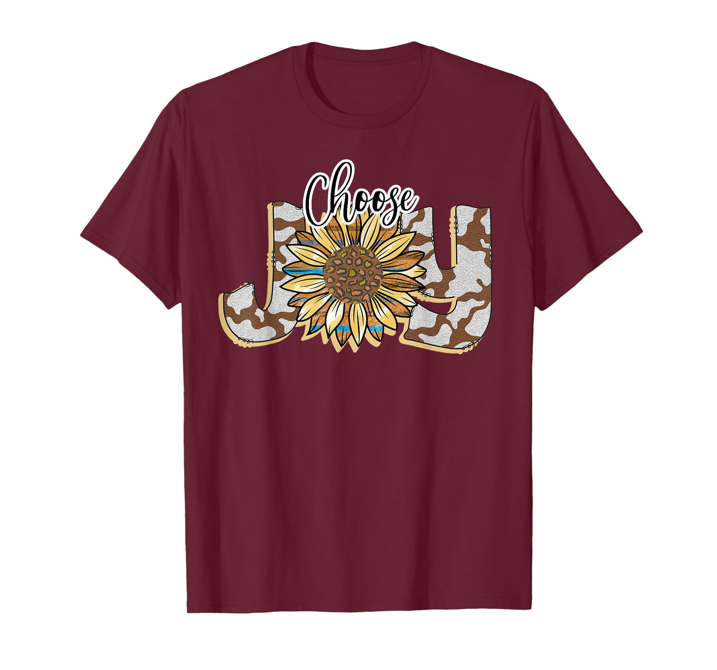 Choose Joy Inspirational Sunflower And Camo Western T-Shirt