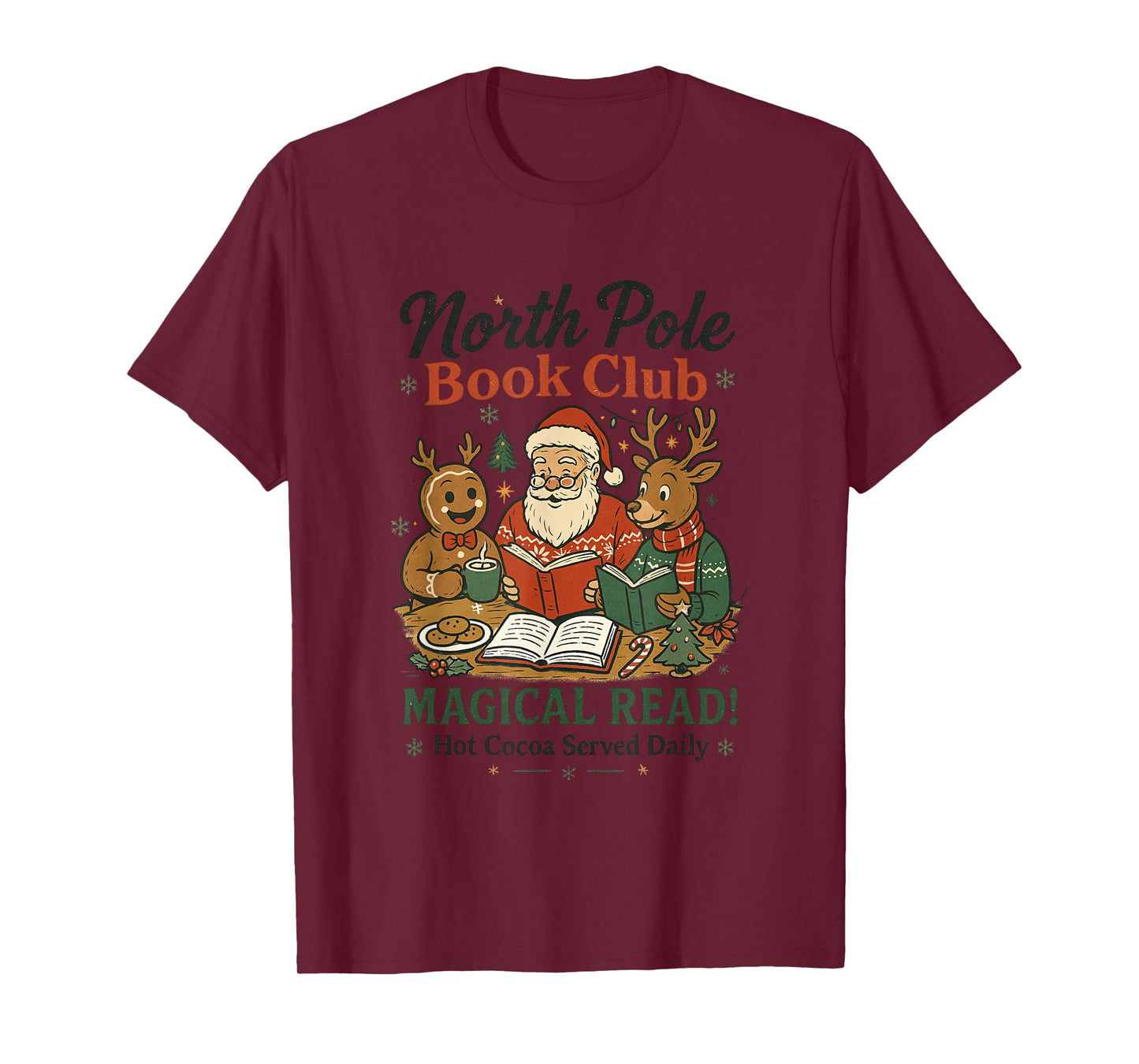 North Pole Book Club Magical Read Hot Cocoa T-Shirt