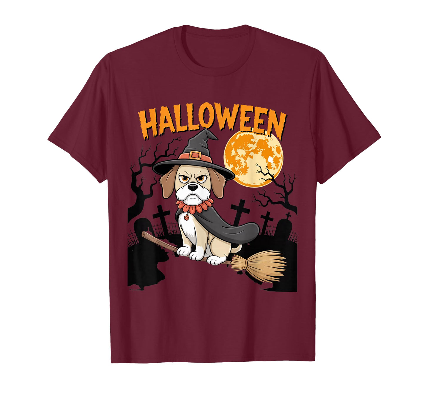 Cute Halloween Themed Shih Tzu Dog for Women and Men T-Shirt