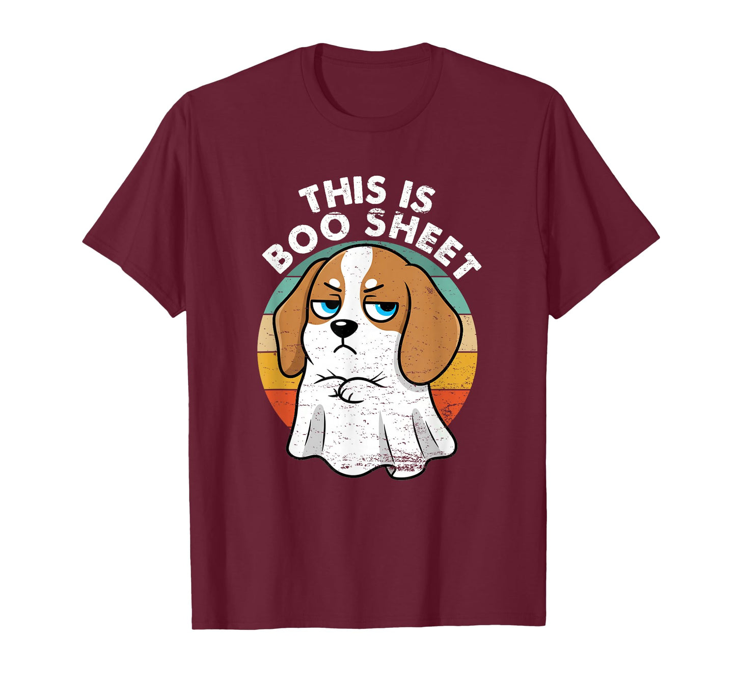 This is Boo Sheet Beagle Dog Retro Halloween Funny Dog T-Shirt