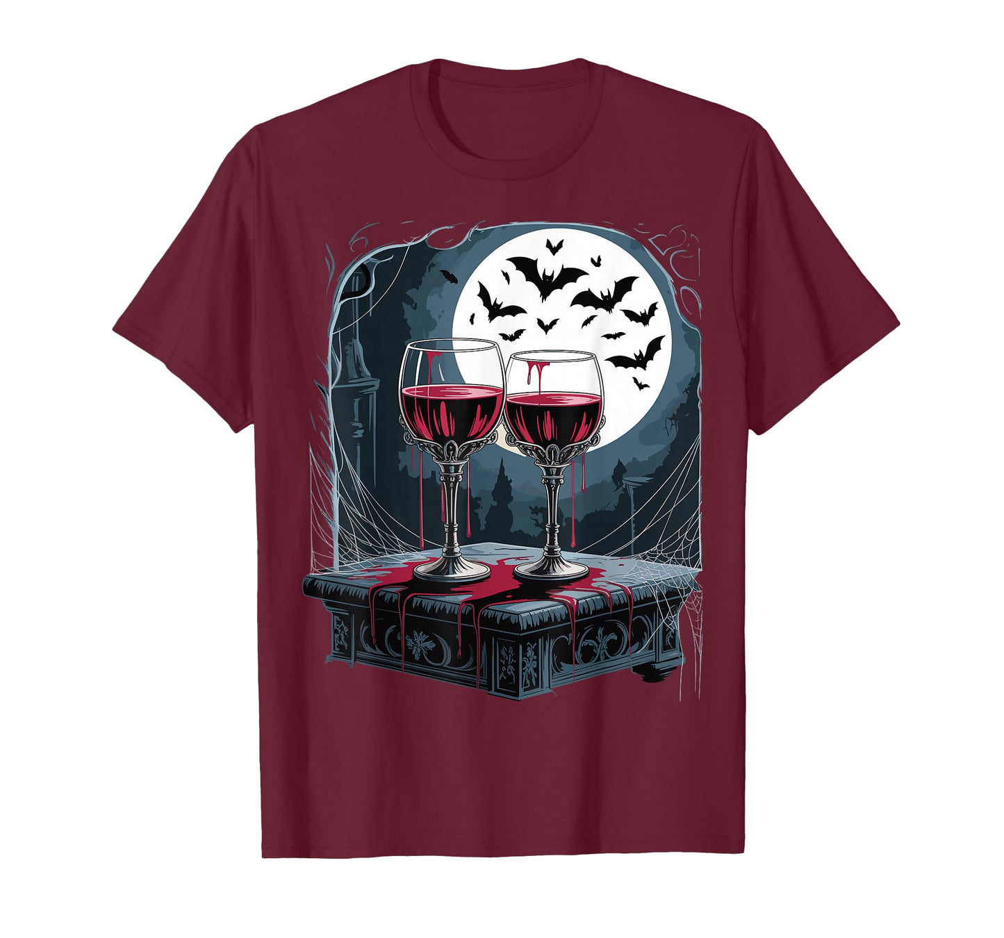 Glasses of Wine Halloween Costume Funny Spooky Tee T-Shirt