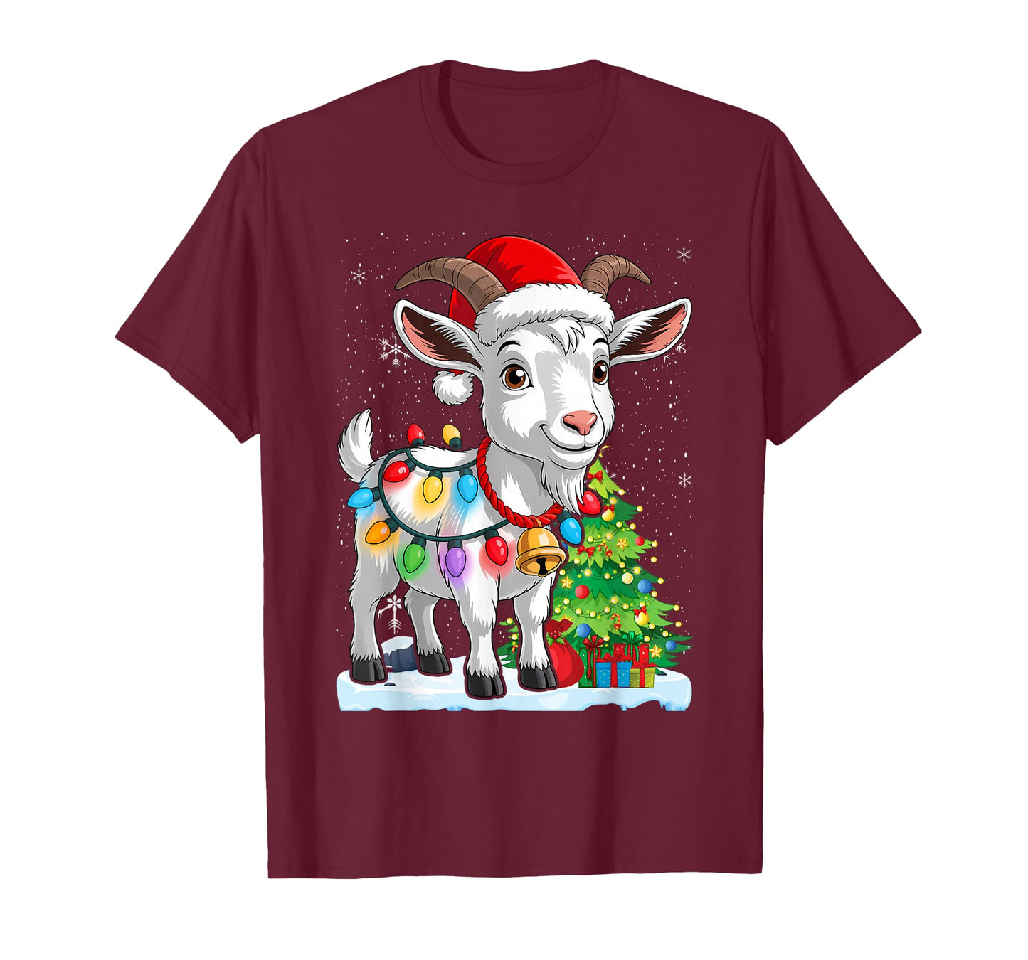Santa Goat Christmas Xmas Light for Lover T-Shirt