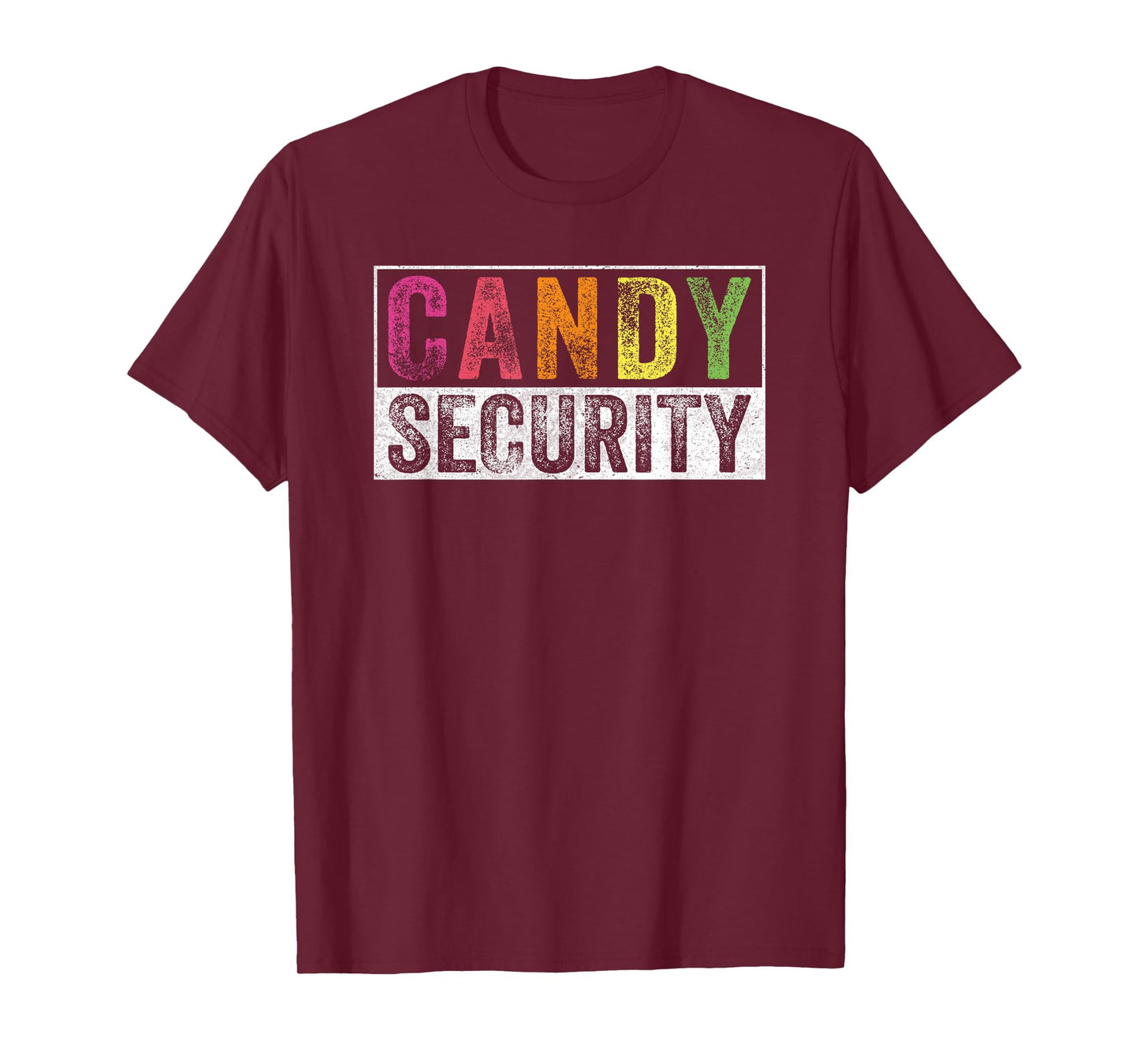Retro Vintage Candy Security Ghost For Halloween Unisex-Adults, Kids Black Short Sleeve T-Shirt