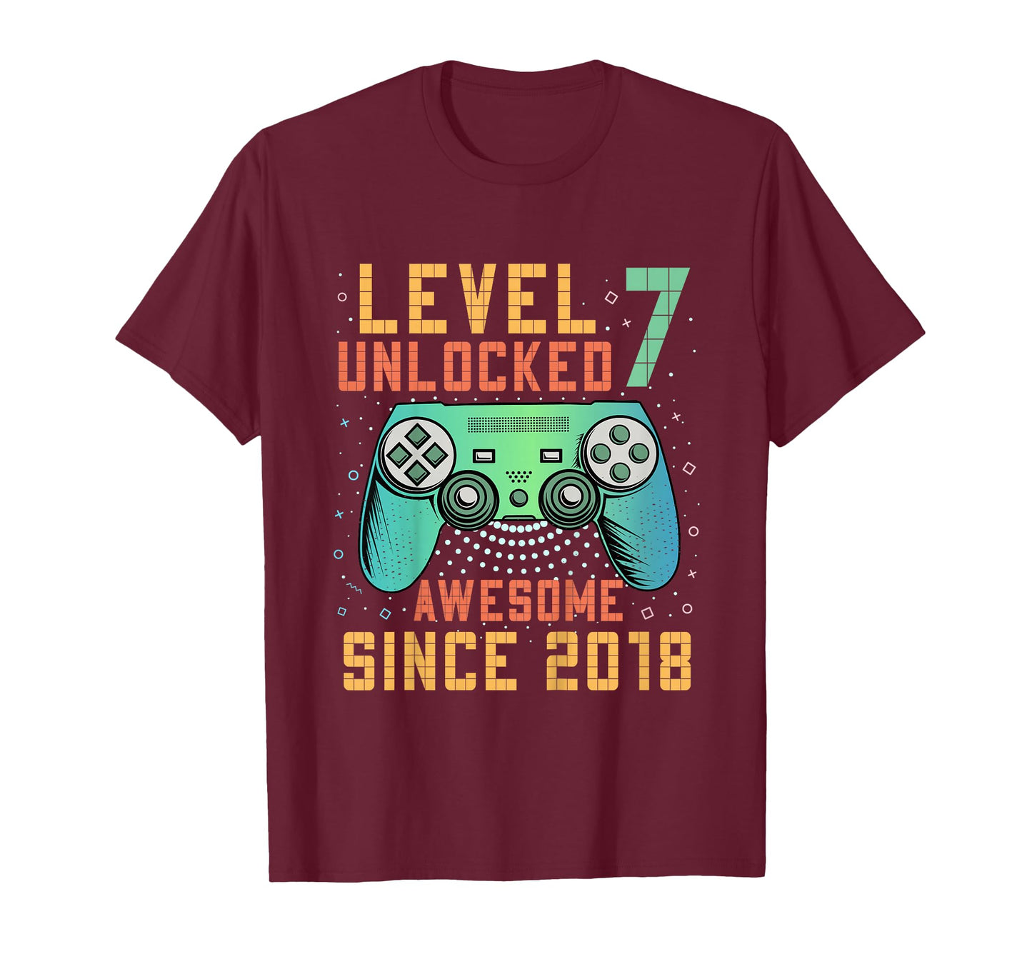 Kids Level 7 Unlocked 7th Birthday 7 Year Old Boy Gifts Gaming T-Shirt
