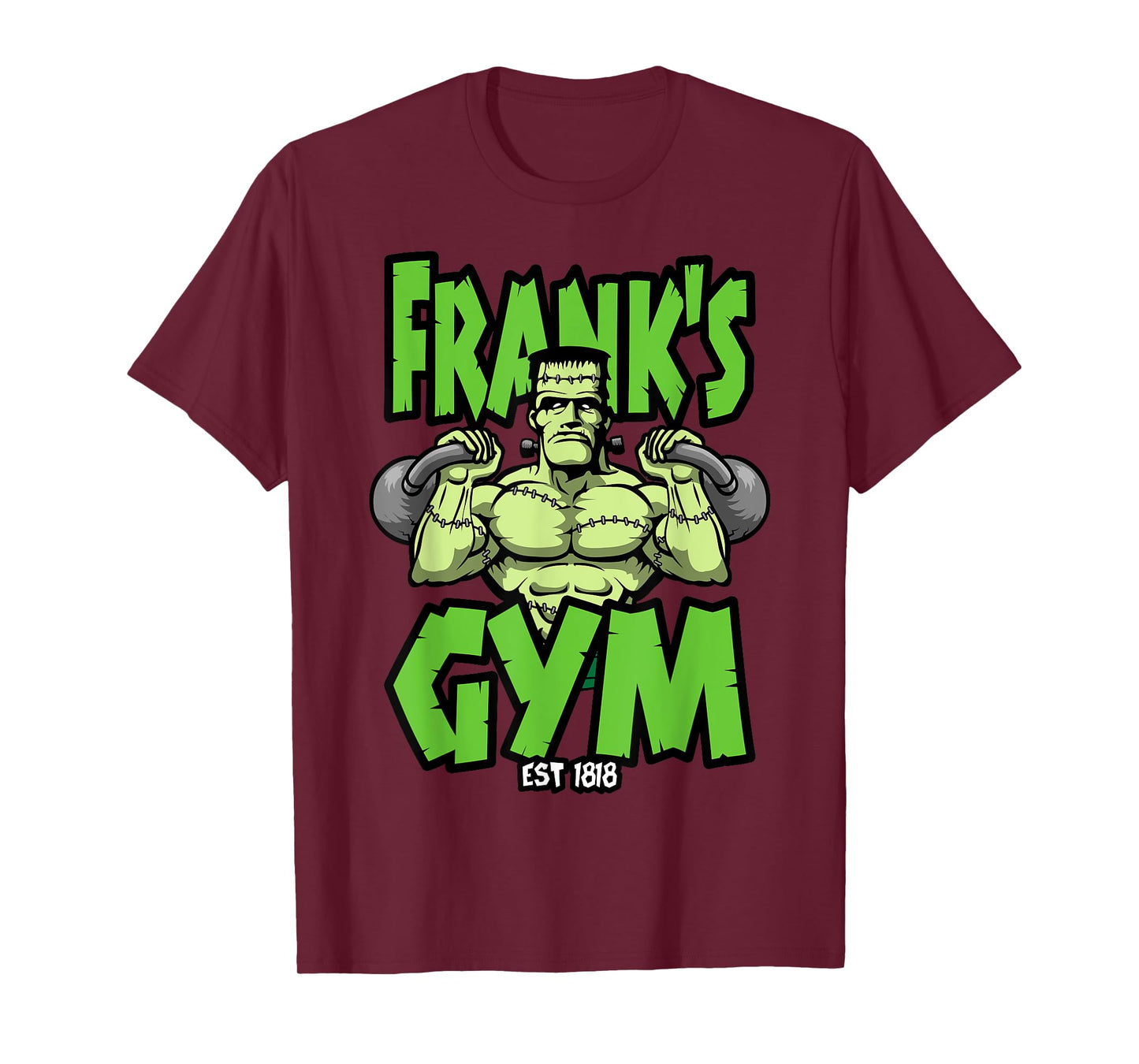 Frankenstein Kettlebell Fitness Gym Halloween Workout T-Shirt