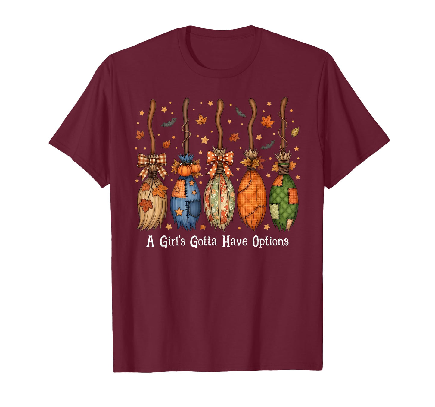 Funny Halloween A Girl's Gotta Have Options Witch Broom Kids T-Shirt