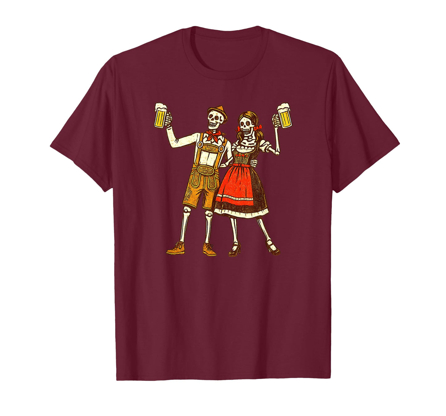Oktoberfest Halloween Skeleton Beer Funny Oktoberfest T-Shirt