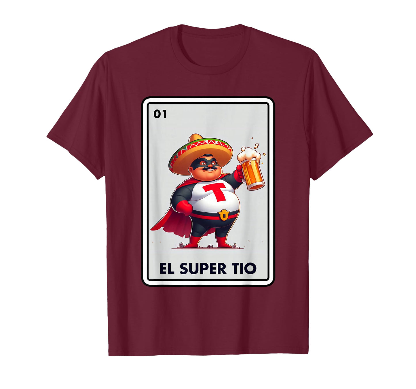 Mexican Uncle Drinking Lover Tio El Tio Mexican Bingo Card T-Shirt