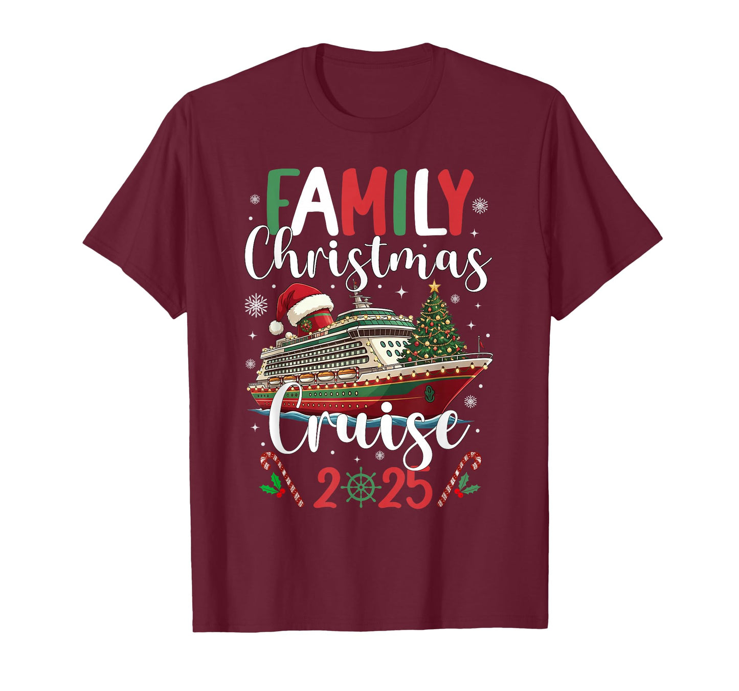 Family Christmas Cruise 2025 Matching Family Cruise Holiday T-Shirt
