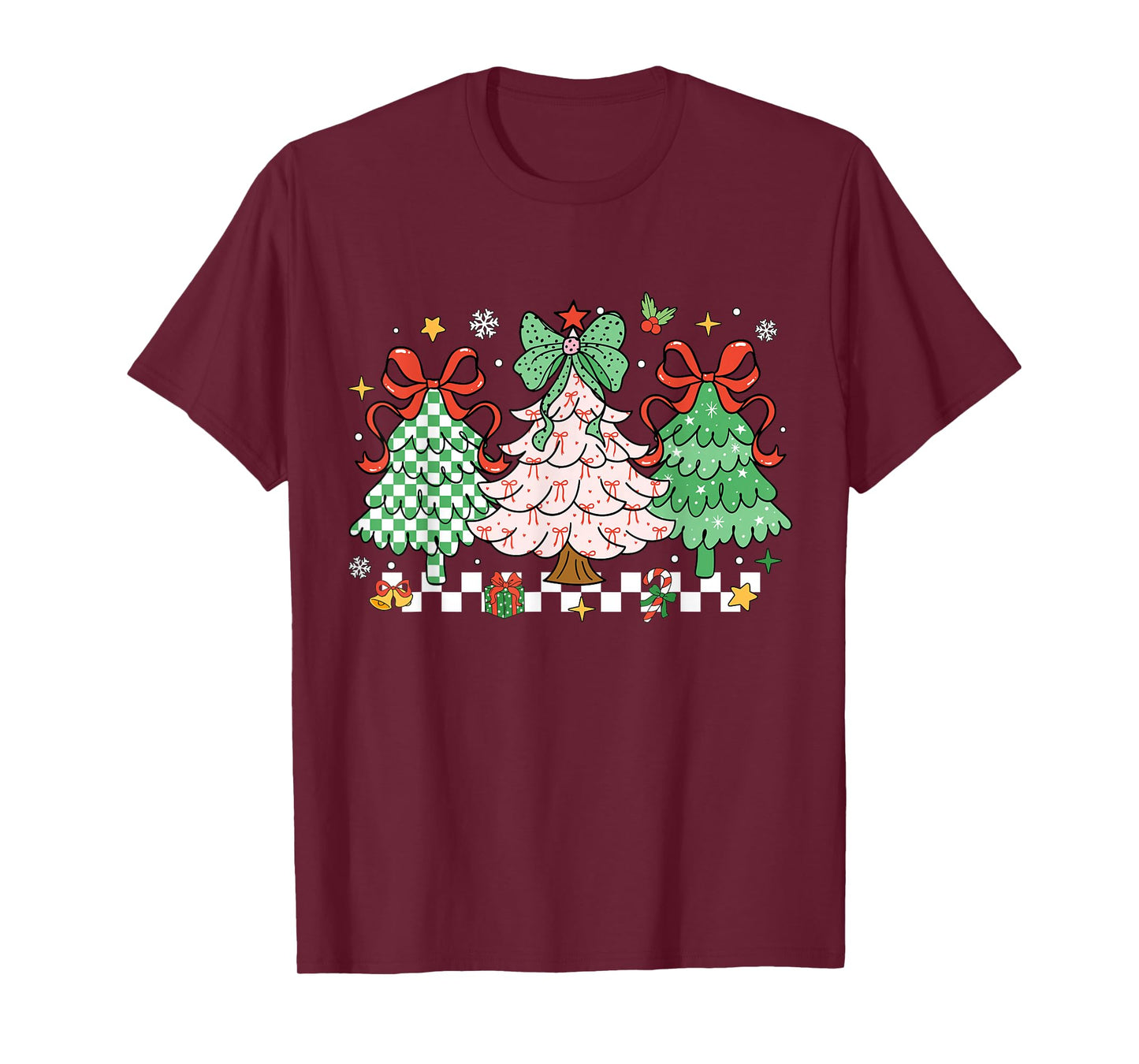 Christmas Tis The Season Coquette Bow Christmas Tree Women T-Shirt