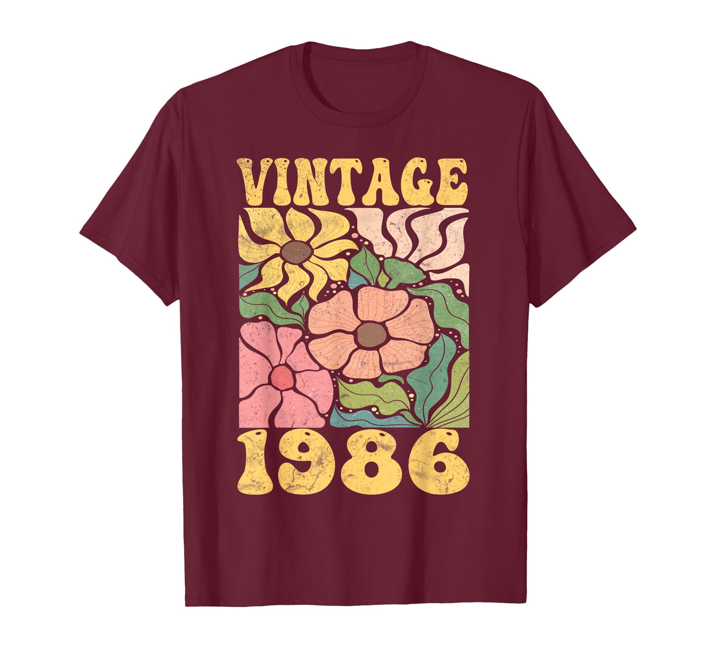 39 Years Old Vintage 1986 39th Women Birthday Wildflower T-Shirt