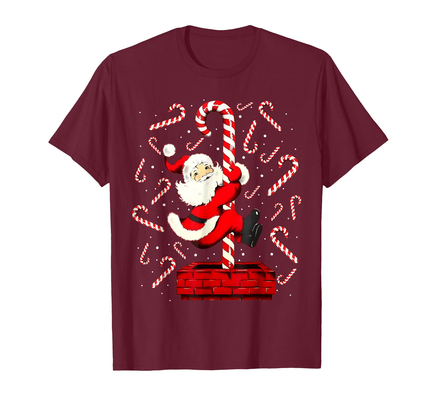 Candy Cane Christmas Santa Funny Lights Xmas Men Women Kids T-Shirt