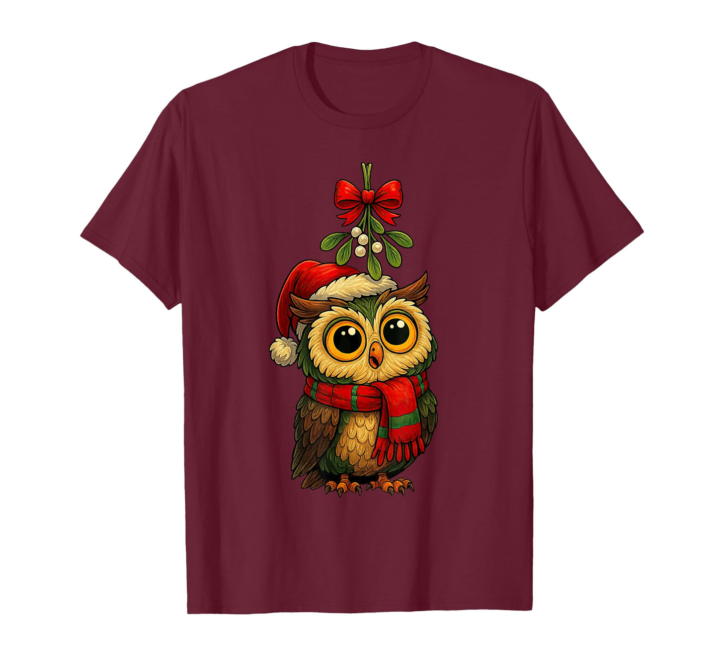 Kawaii Baby Owl Christmas Birding Birder Holidays T-Shirt