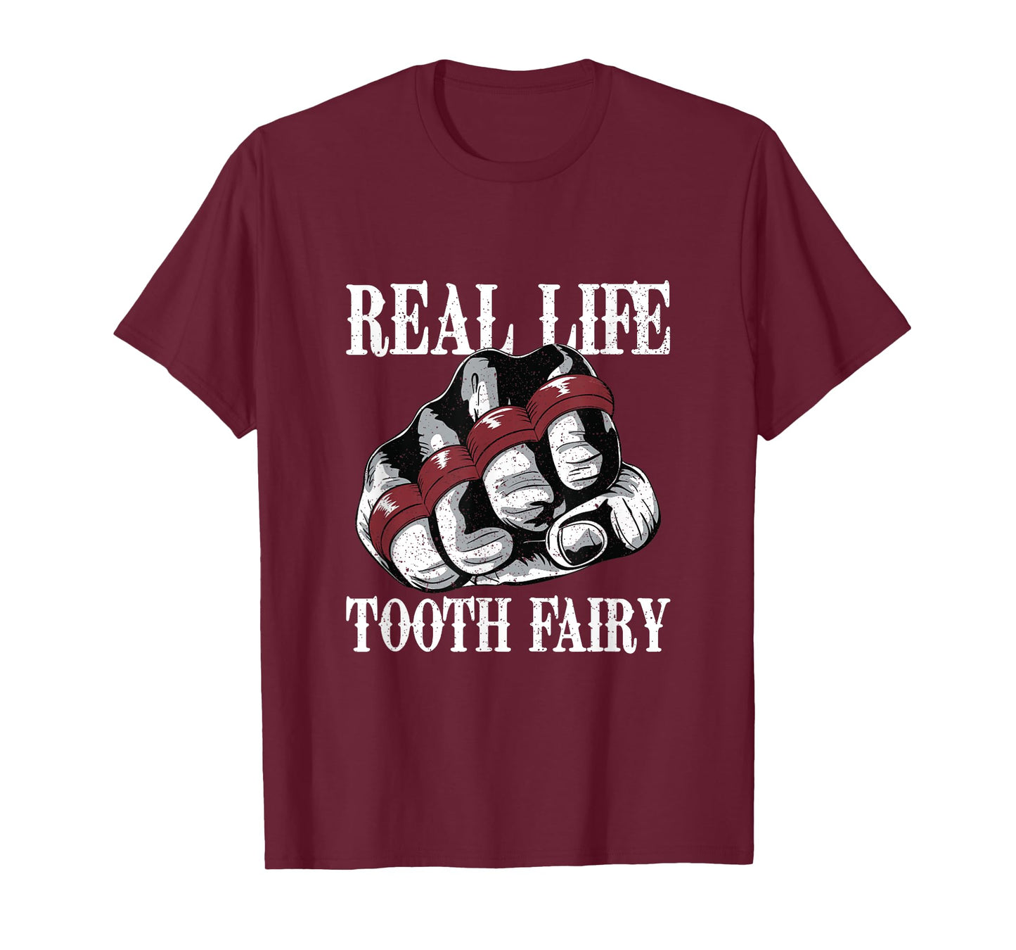 Funny Real Life Tooth Fairy Fist With Brass Knuckles Boxing T-Shirt