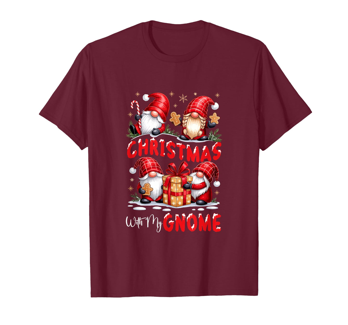 Christmas with My Gnomies Group Gnomes Cookies Candy Canes T-Shirt