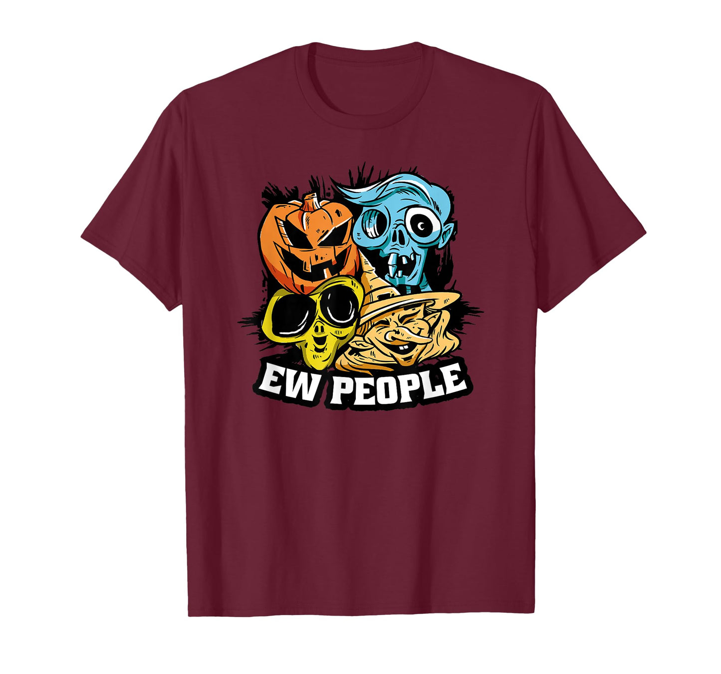 Ew People Pumpkin Alien Zombie Witch Happy Halloween T-Shirt