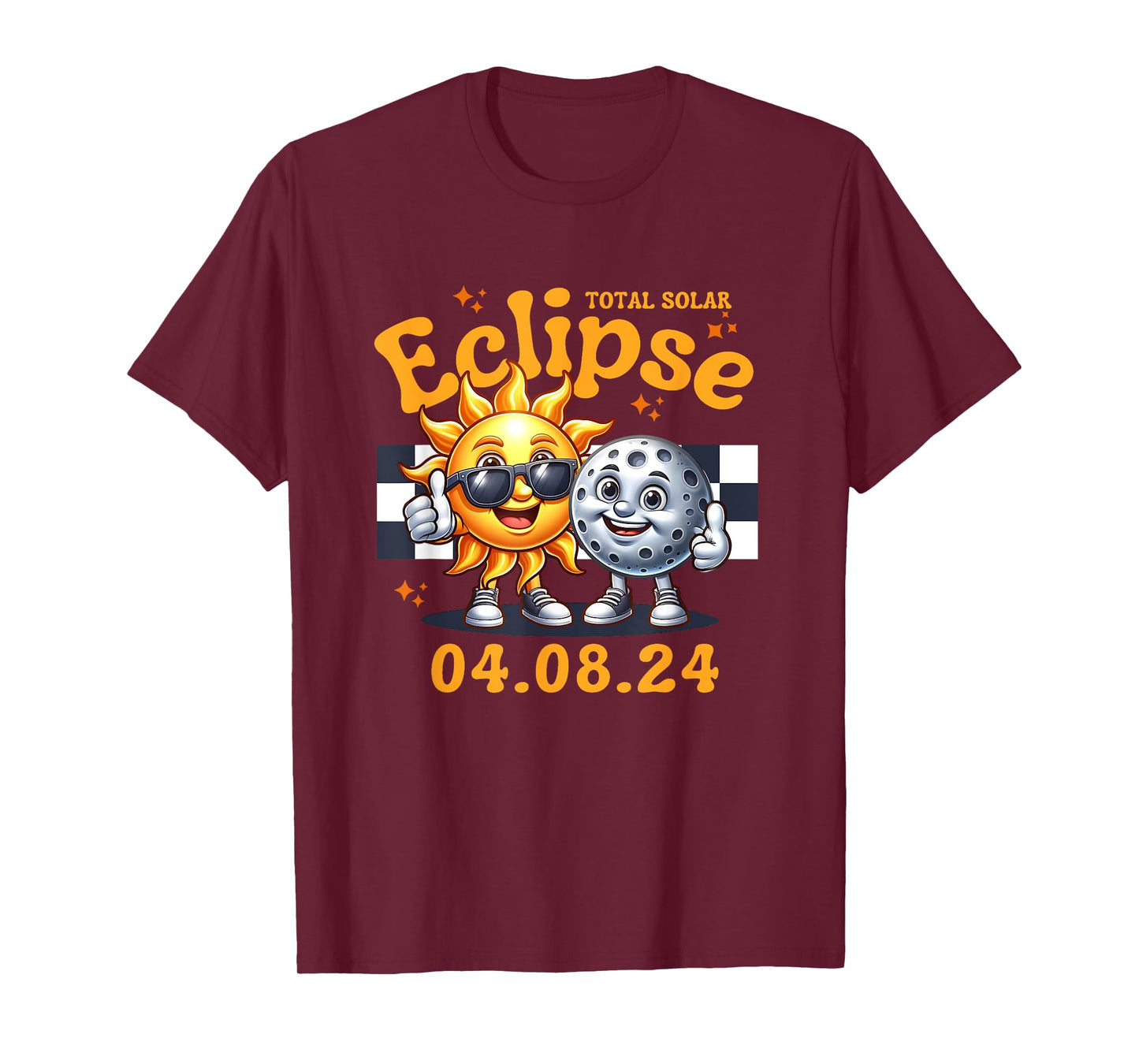 Total Solar Eclipse 04.08.24 Sun Moon Thumbs Up Funny Pals T-Shirt