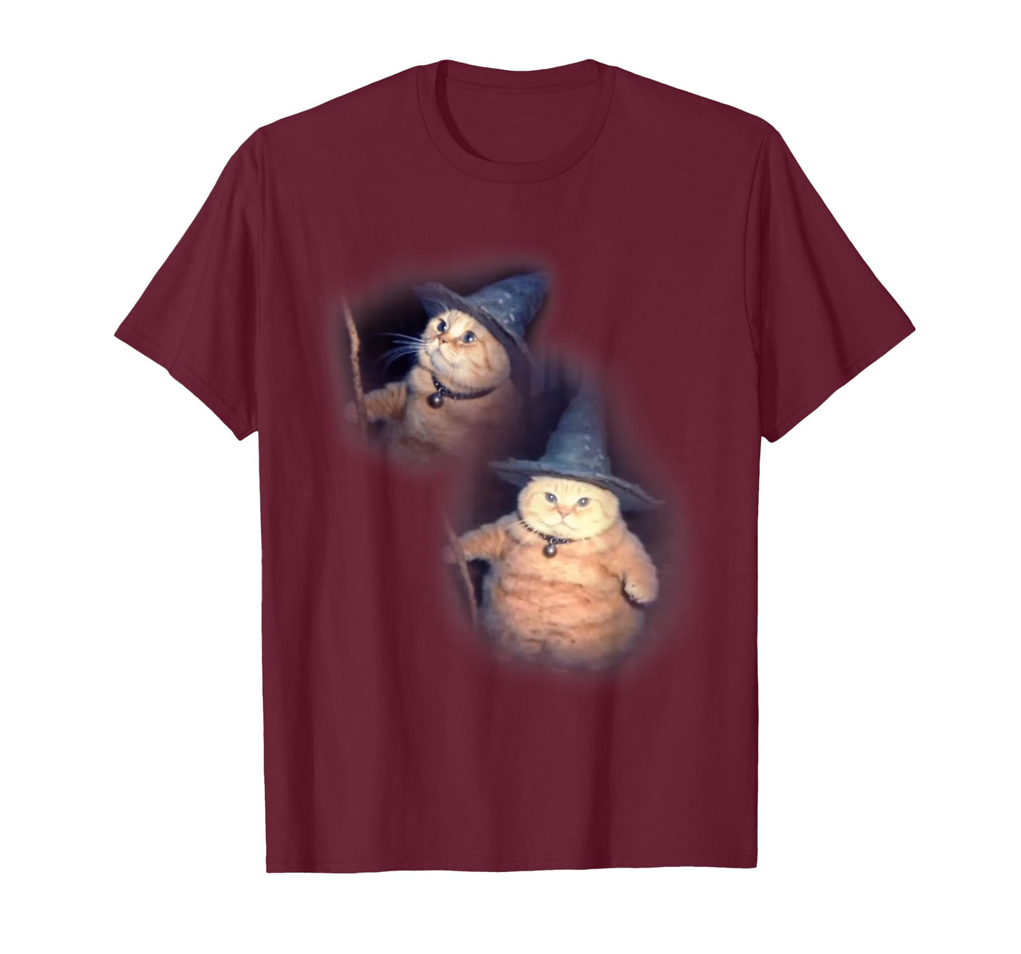 Vintage 90s Wizard Cat Weird Funny Halloween Cat Meme T-Shirt