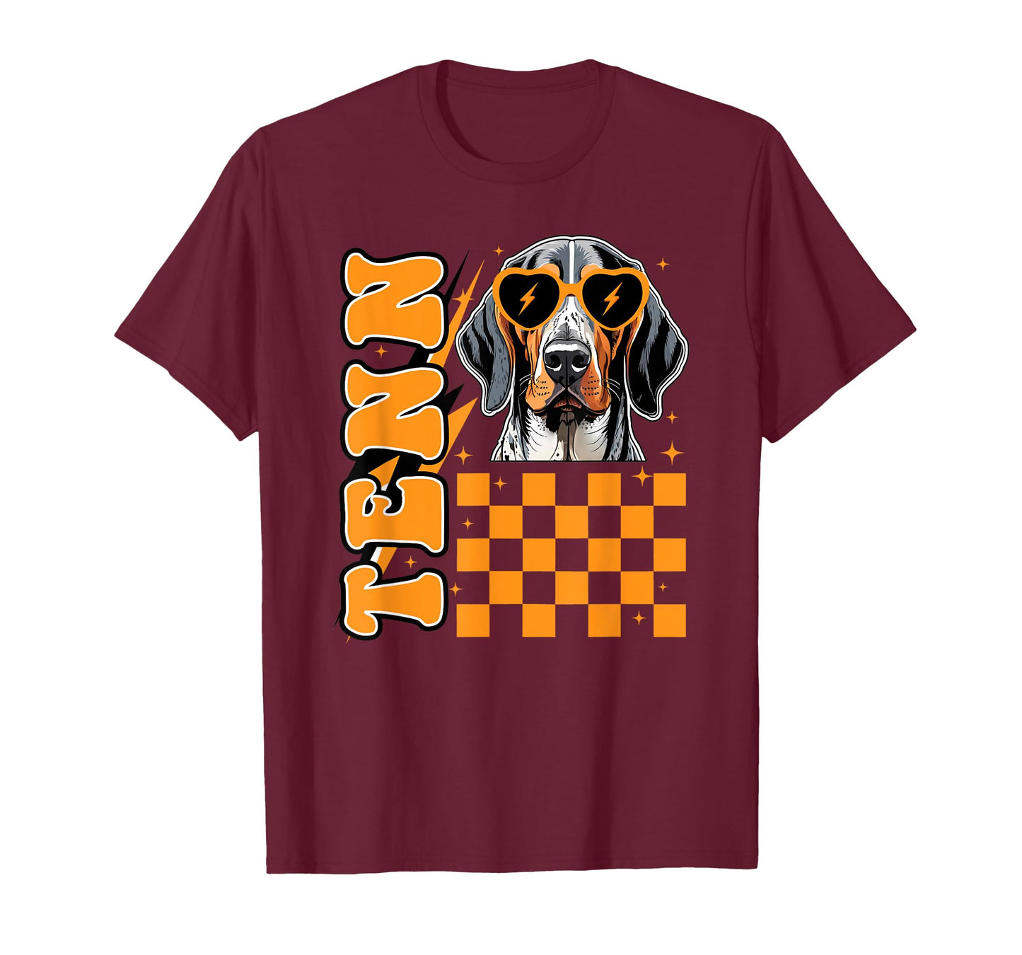 Tennessee Orange White Hound Dog Vintage, TN Orange Blooded Men Women Kids T-Shirt