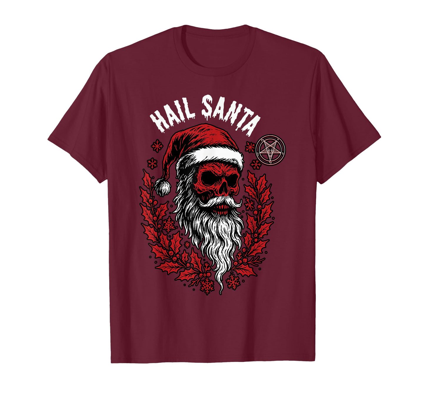 Hail Santa Pagan Happy Solstice Christmas Gothic T-Shirt