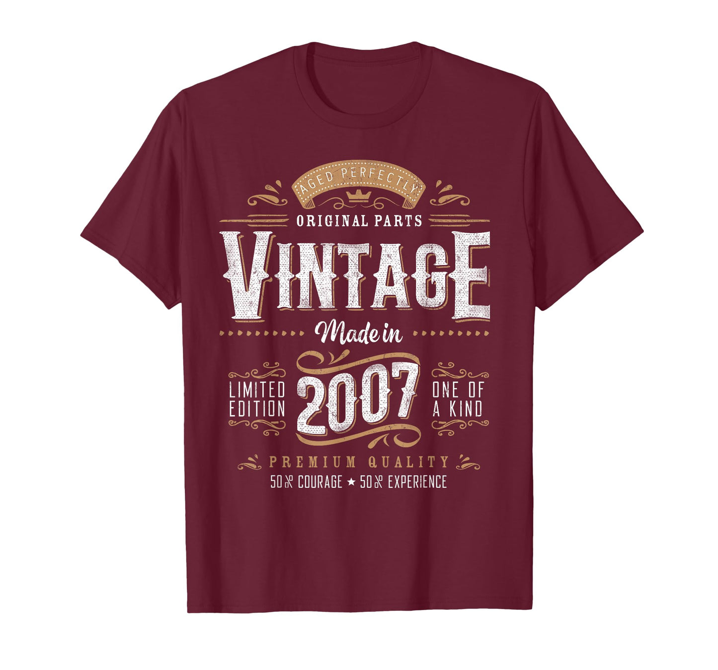 Vintage 2007 18th Birthday Gifts Women Men 18 Year Old T-Shirt
