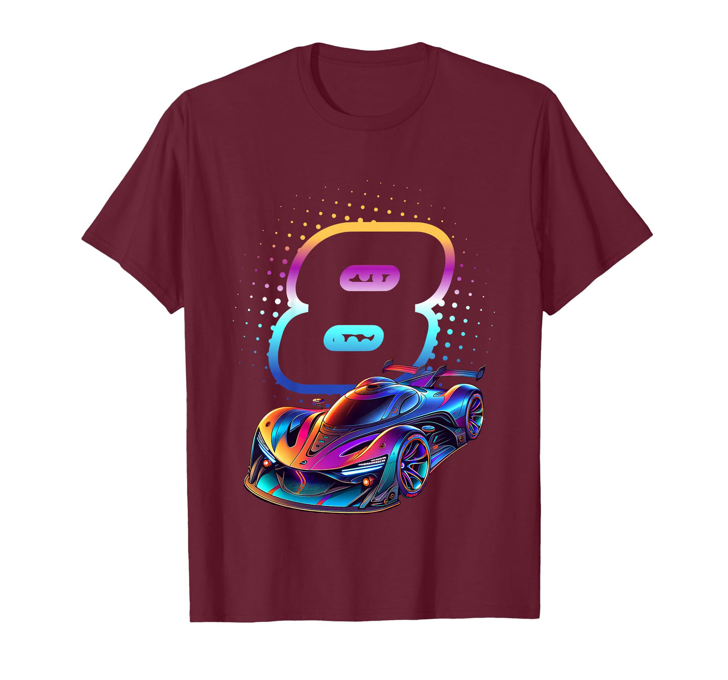 8 Year Old Race Car 8th Birthday Futuristic Racing Racecar T-Shirt