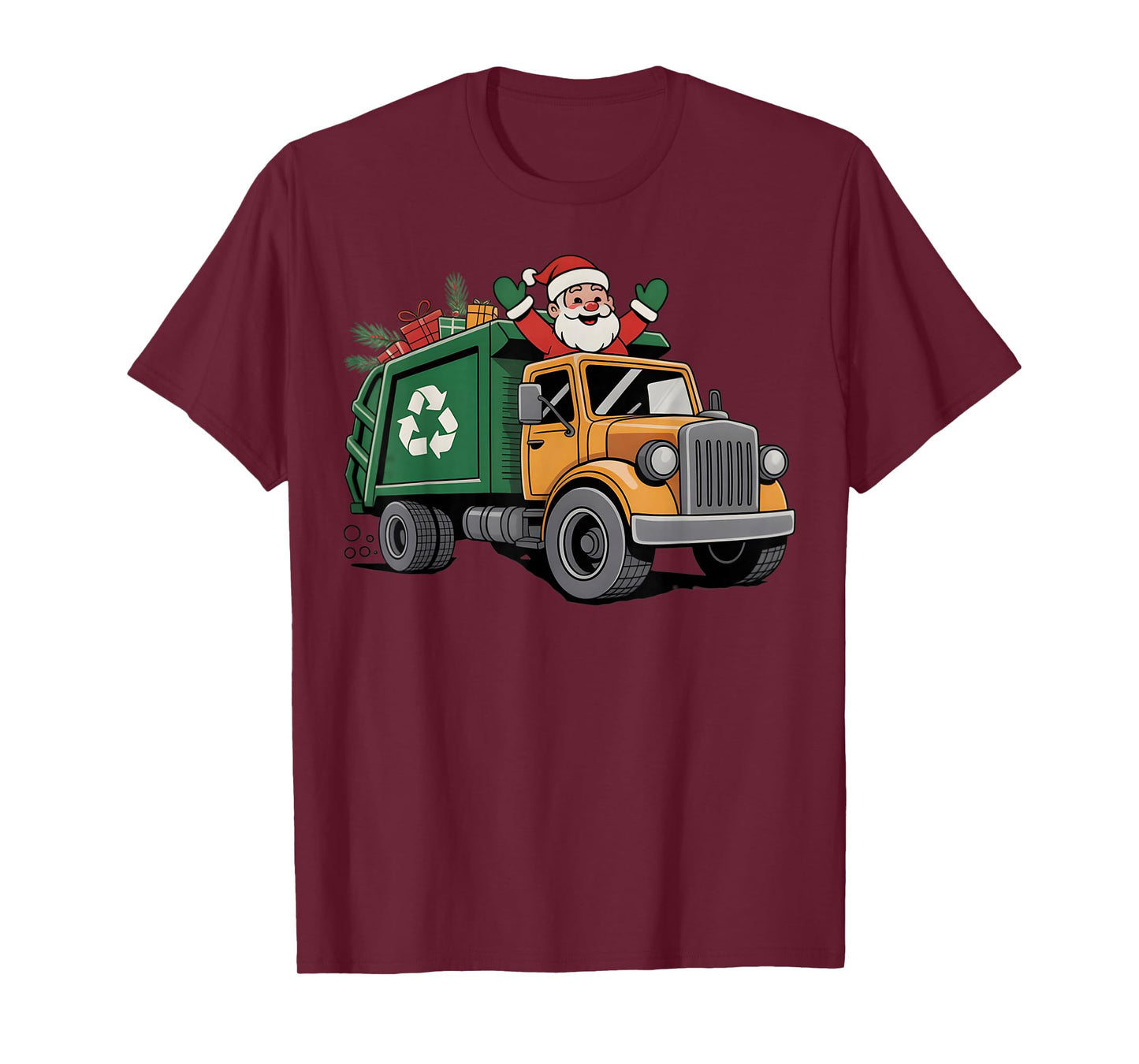 Garbage Truck Christmas Cute Santa Xmas Boys Girls Men Kids T-Shirt