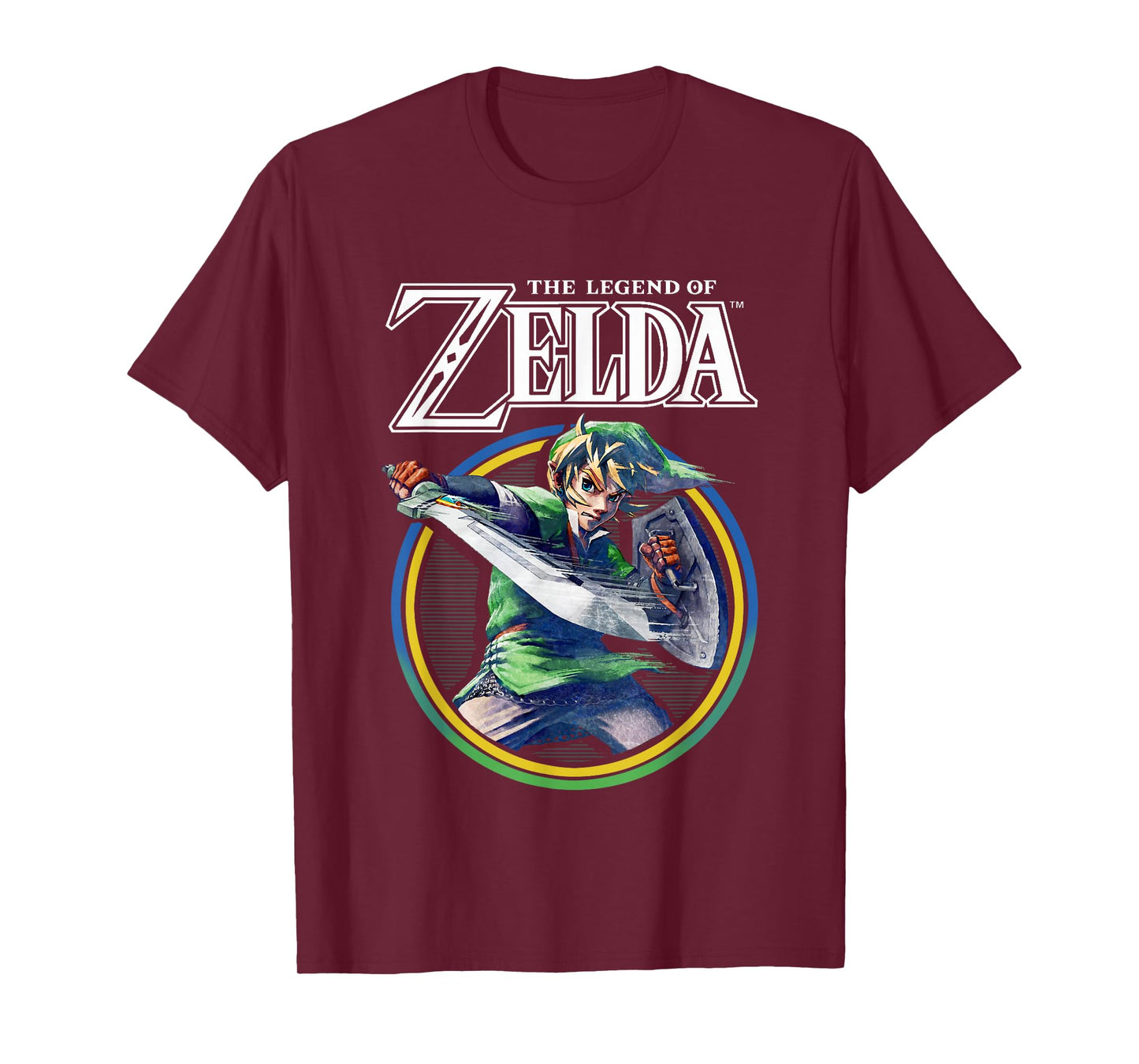 The Legend of Zelda Link Retro Hyrule Hero Circle Portrait T-Shirt