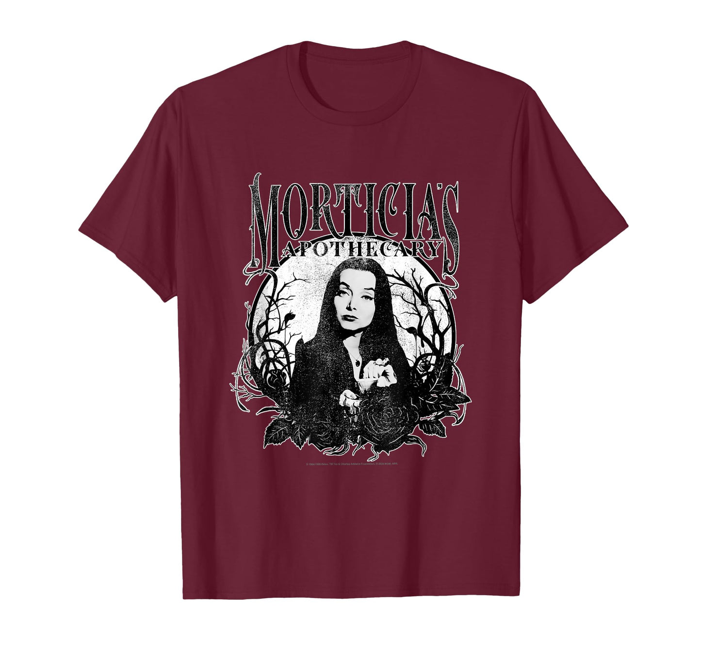 The Addams Family Morticia's Apothecary Dark Gothic Floral T-Shirt