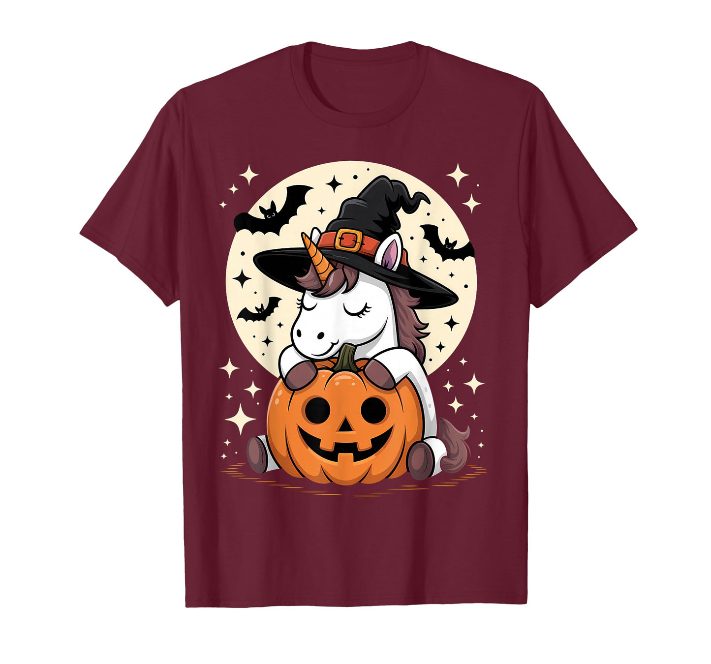 Halloween Unicorn Witch Hat Pumpkin Spooky T-Shirt