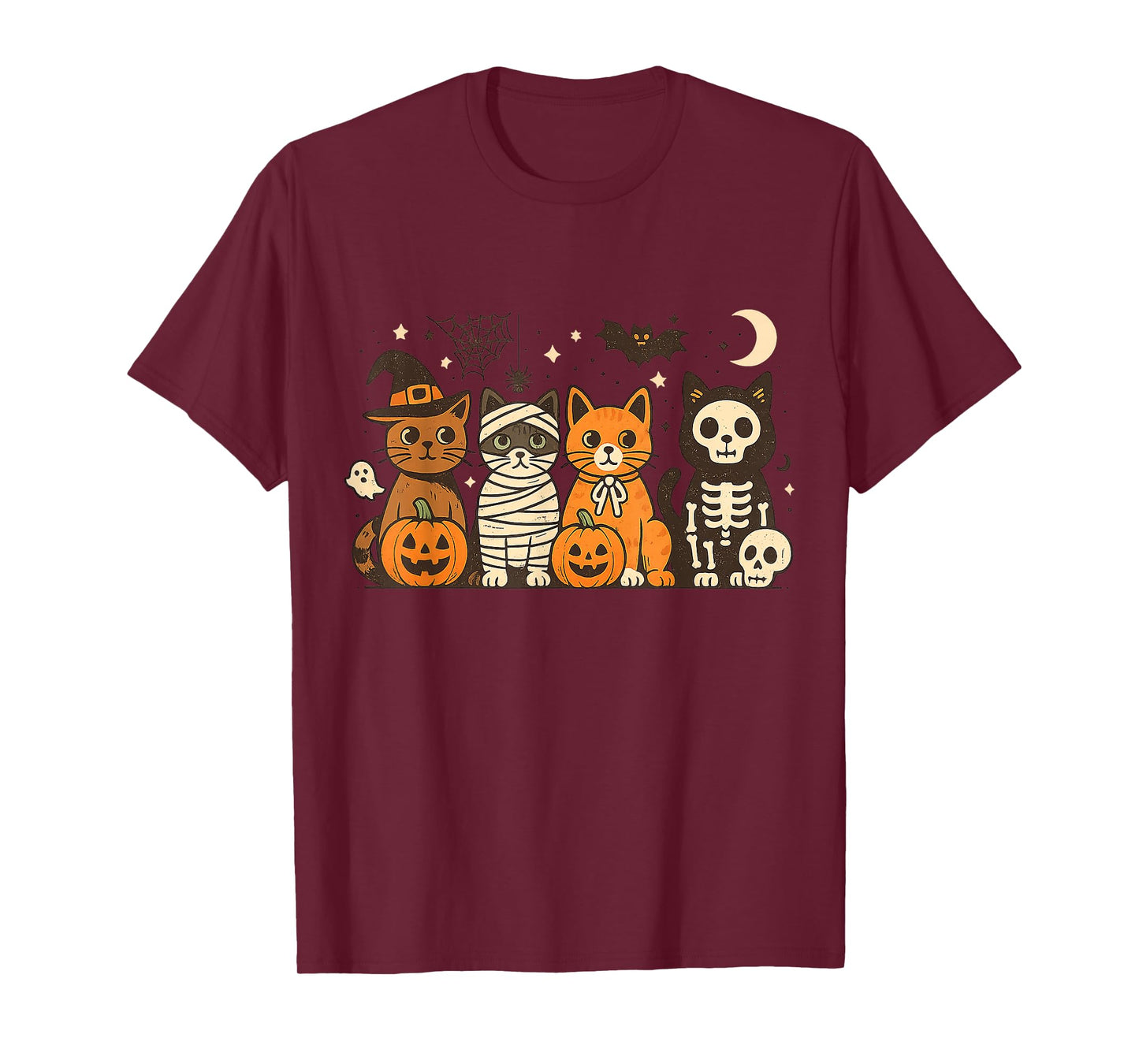 Halloween Cat Costumes Ghost Witch Mummy Gifts Men Women Kid T-Shirt