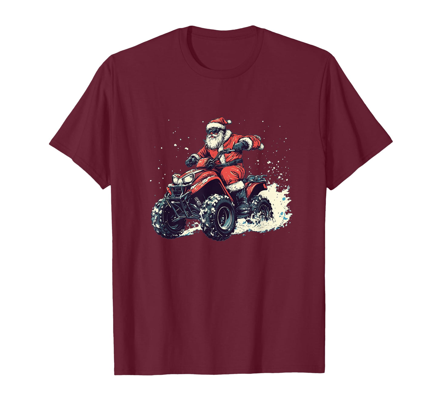 Pretty Santa Claus Hits The Road on a Festive Quad T-Shirt