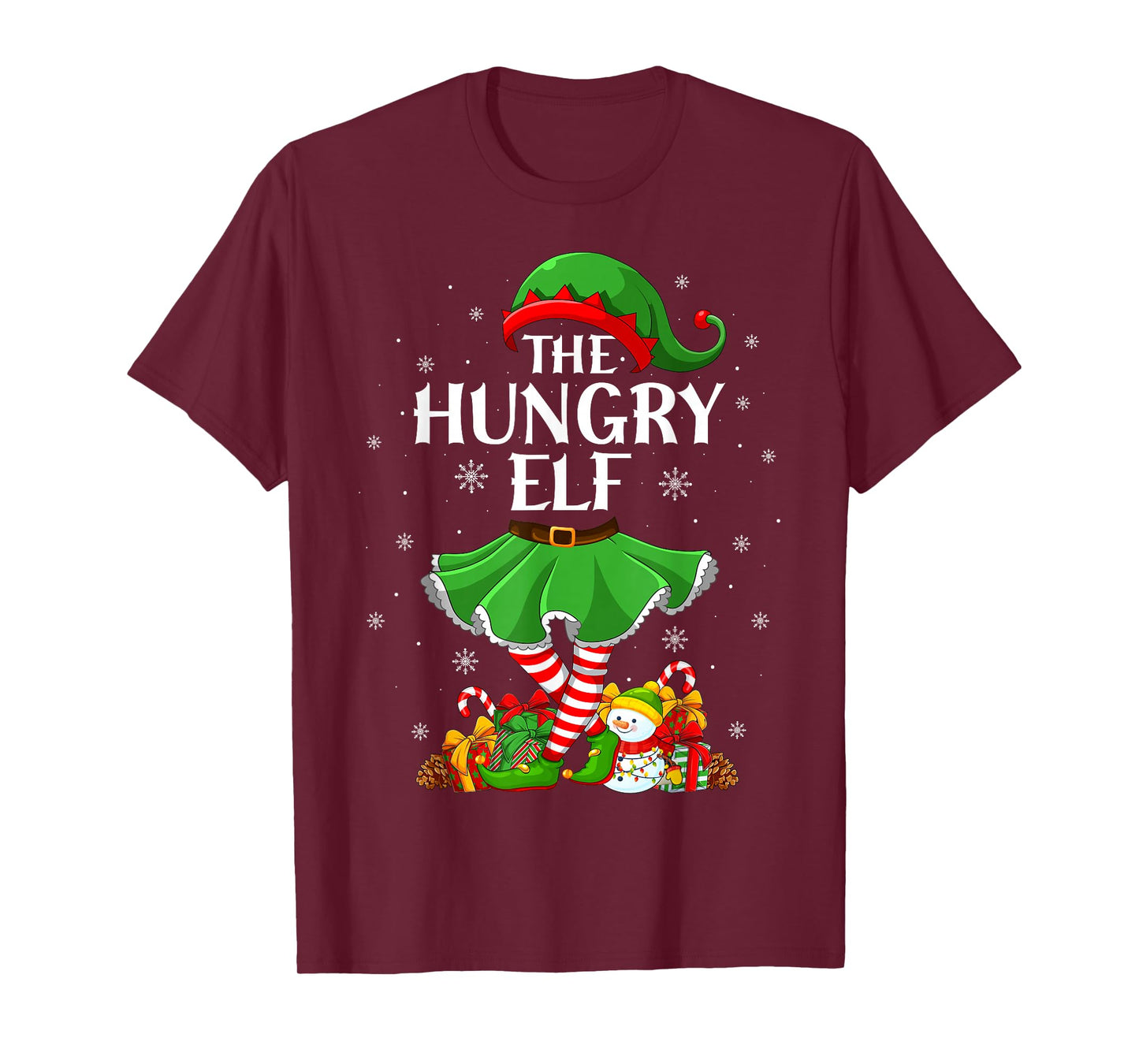 Hungry Elf Christmas Family Elf Squad Xmas Girls Women T-Shirt