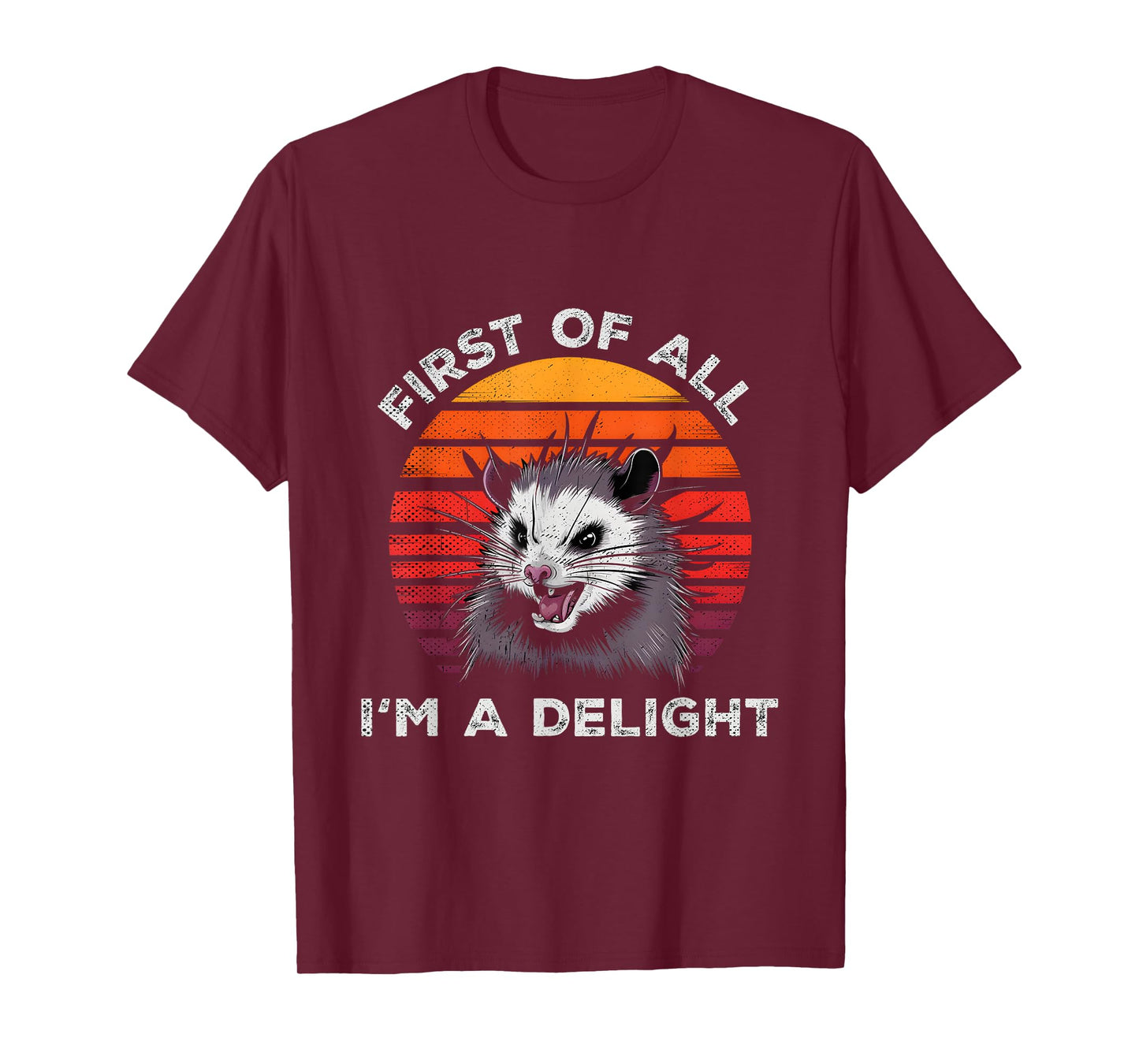 Sarcastic Pun Opossum Men Women First Of All Im A Delight T-Shirt