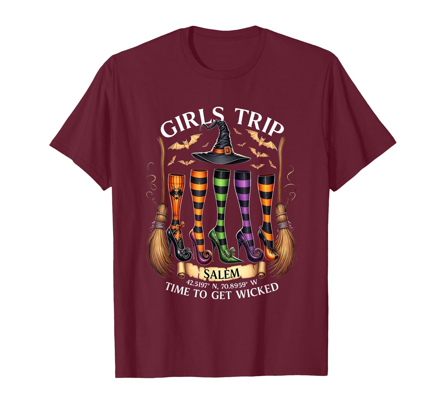 Retro Girls Trip Salem Time to Get Salem 1692 Halloween T-Shirt