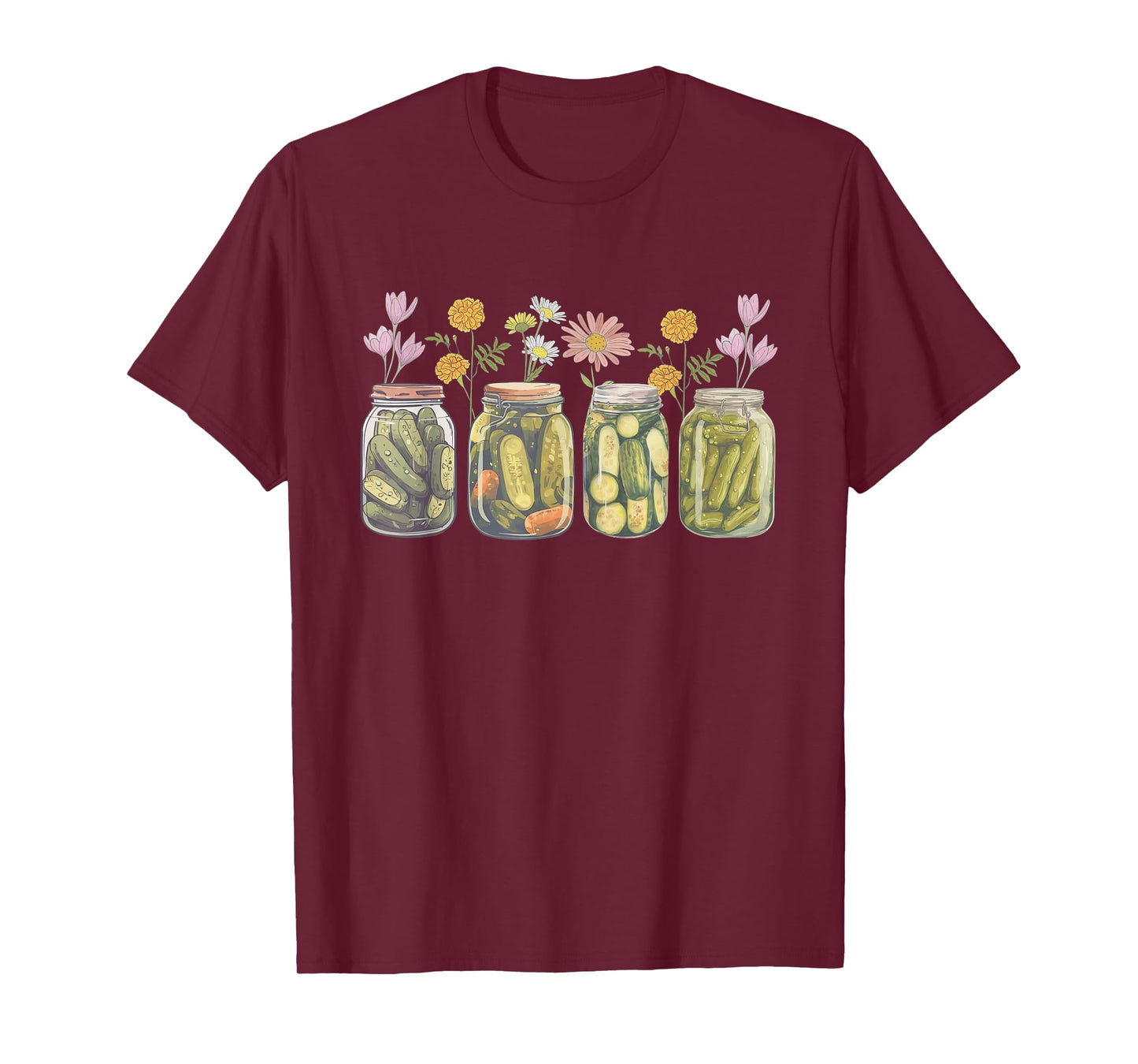 Vintage Canned Pickles Wildflower Canning Season Pickle Jar T-Shirt