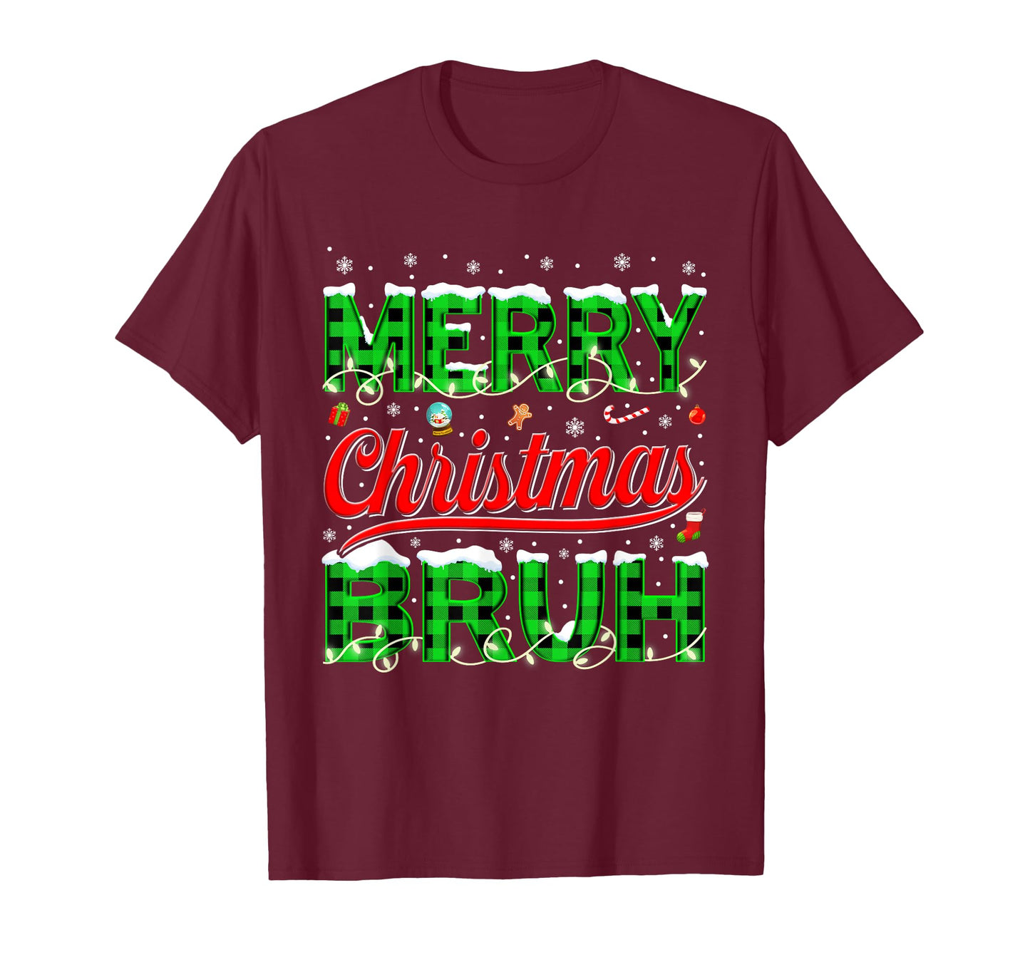 Bruh Meme Funny Saying Bro Greeting Teens Boys Men Christmas T-Shirt